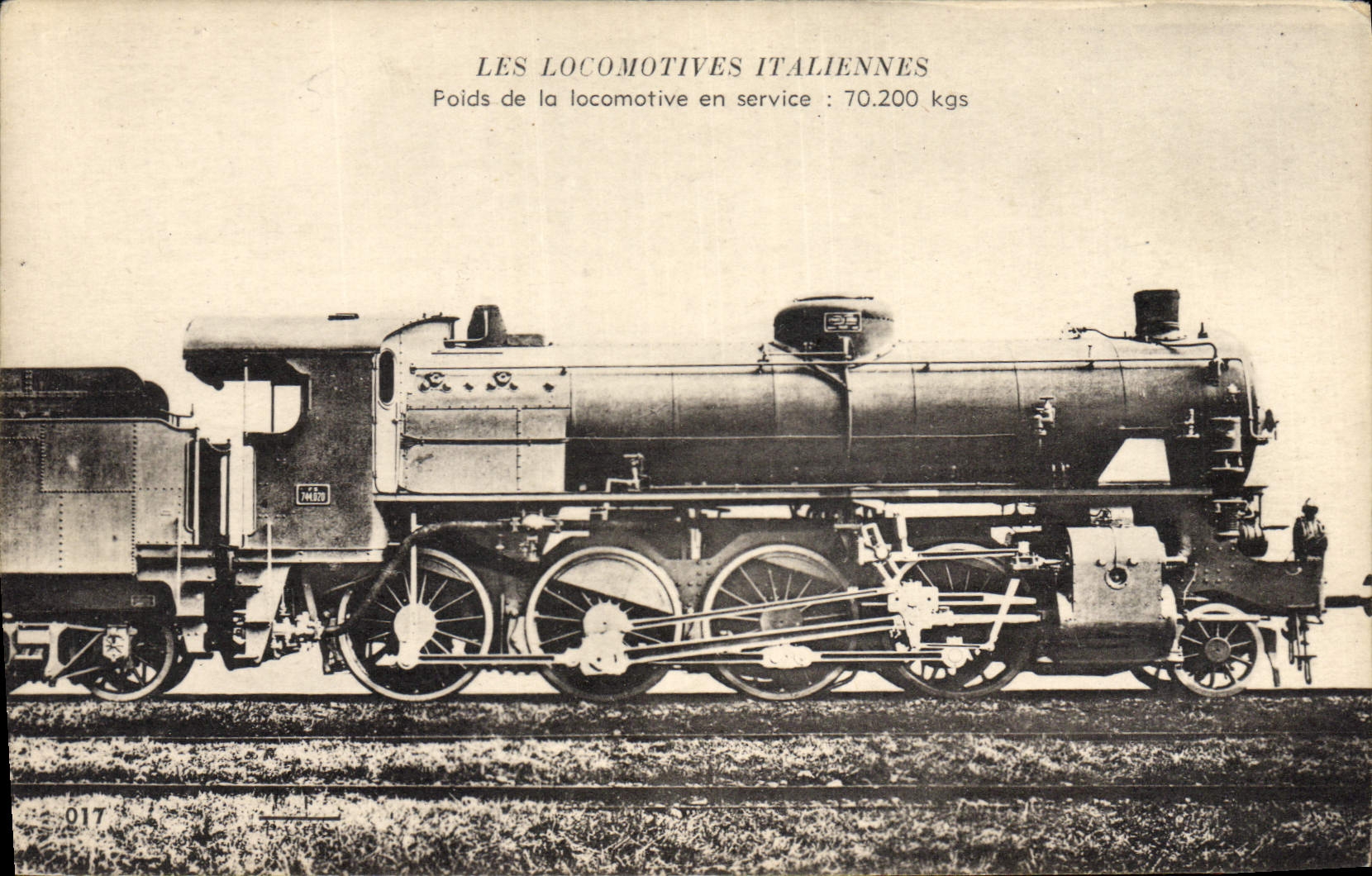VINTAGE POSTCARD Train Italian Engine Machine Italy italia
