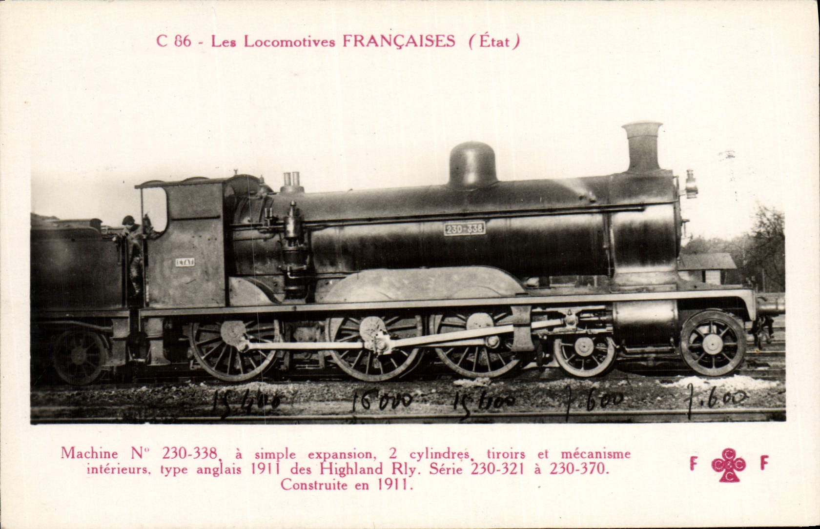 CPA Train Locomotive Machine 230 338 