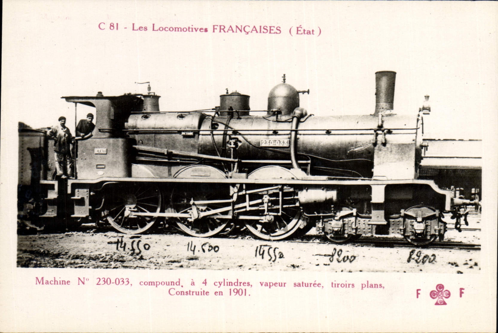 CPA Train Locomotive Machine 230 033