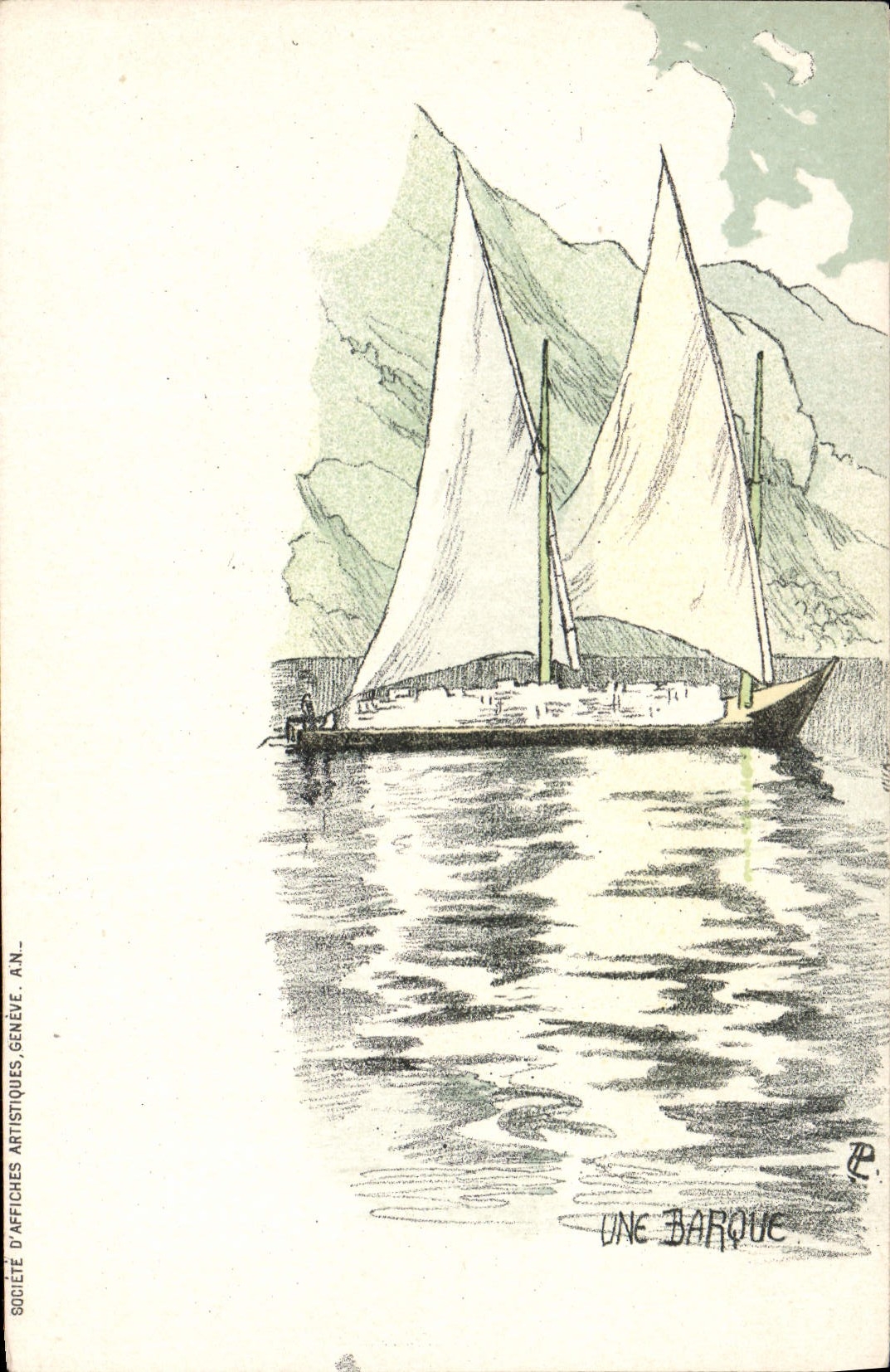 VINTAGE POSTCARD Sailing Boat a boat
