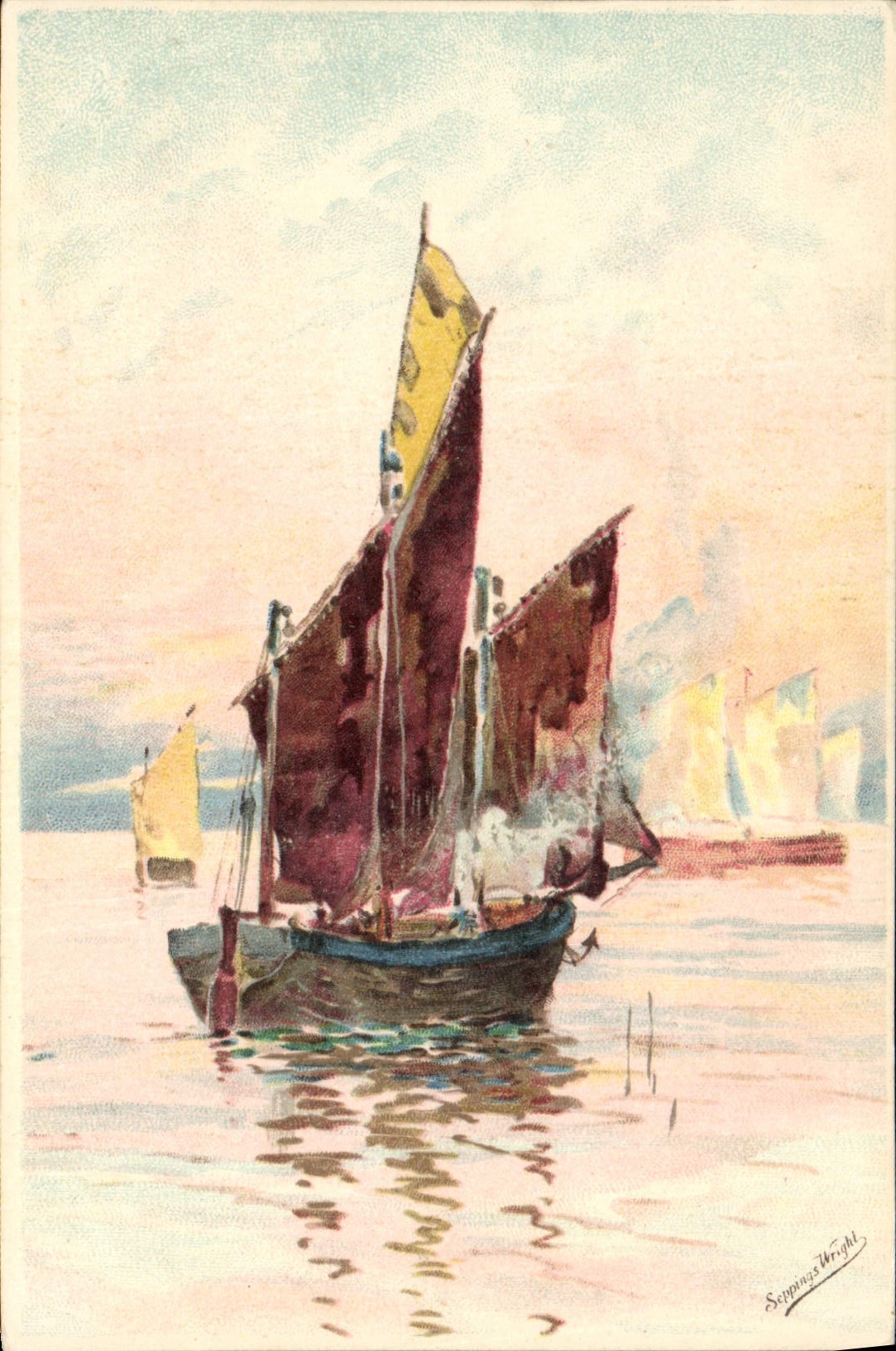 CPA Bateau Voilier Peche 