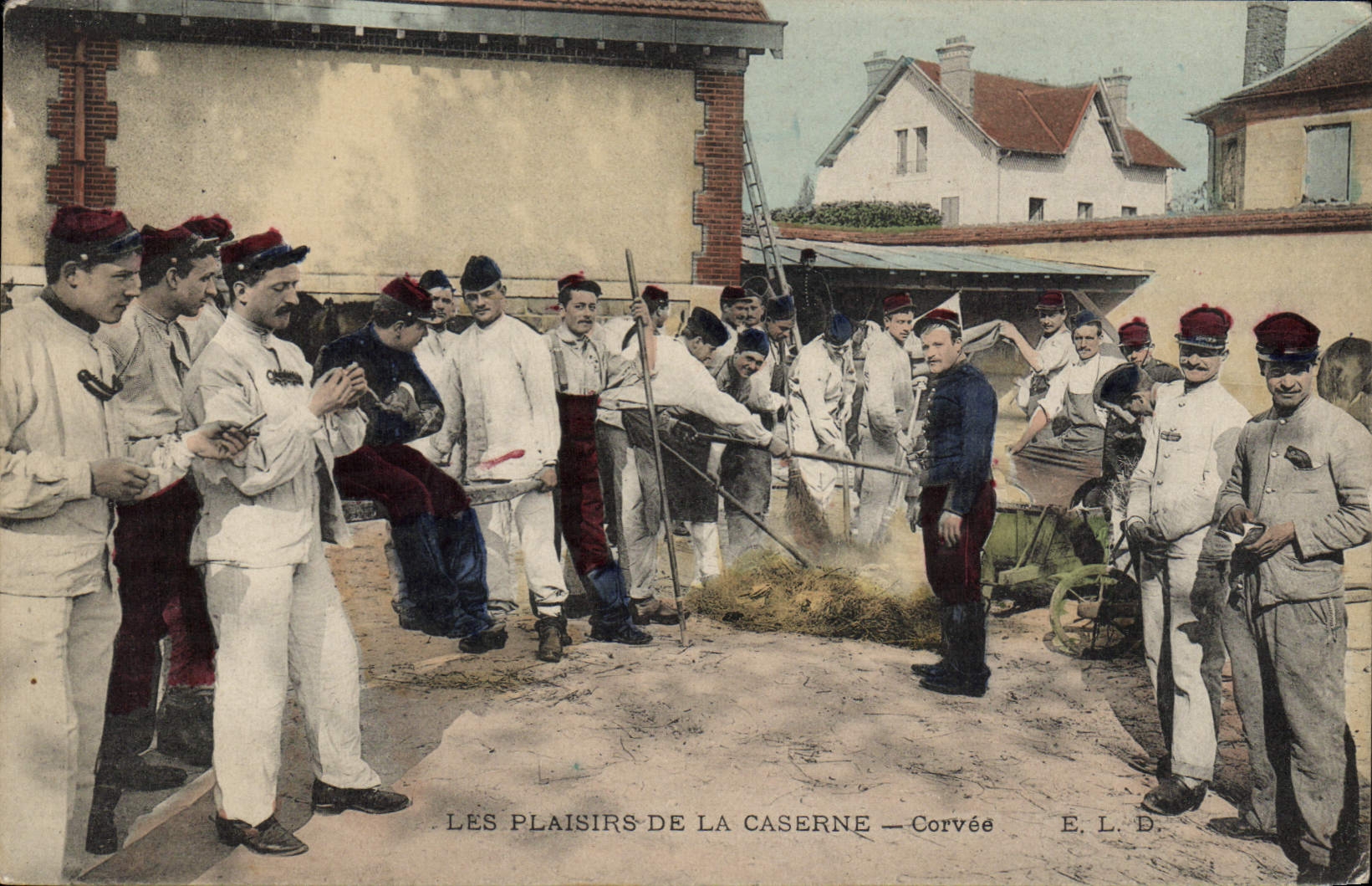 La POSTAL Militaria de la VENDIMIA acuartela servidumbre