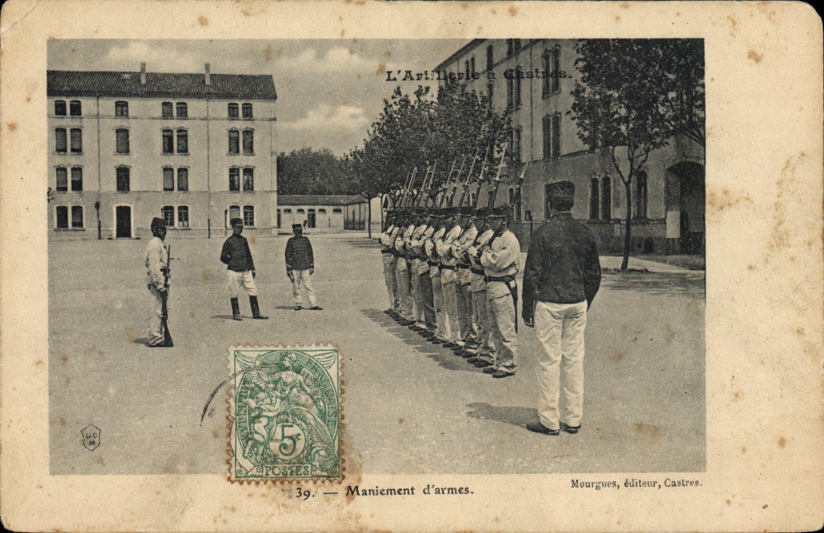 Dirección de los cuarteles de Militaria de la POSTAL de la VENDIMIA de armas