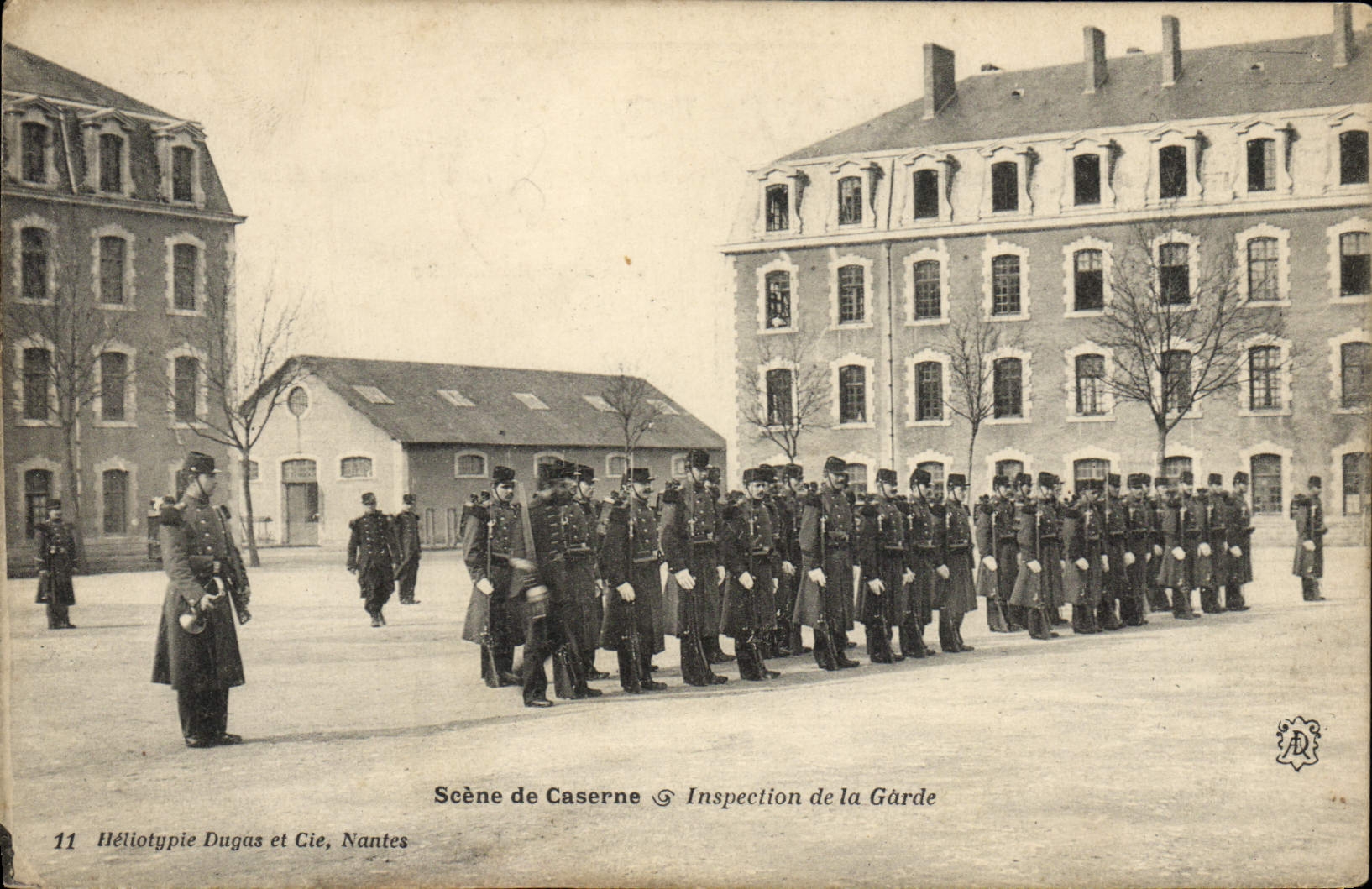 CPA Militaria Caserne Inspection de la garde