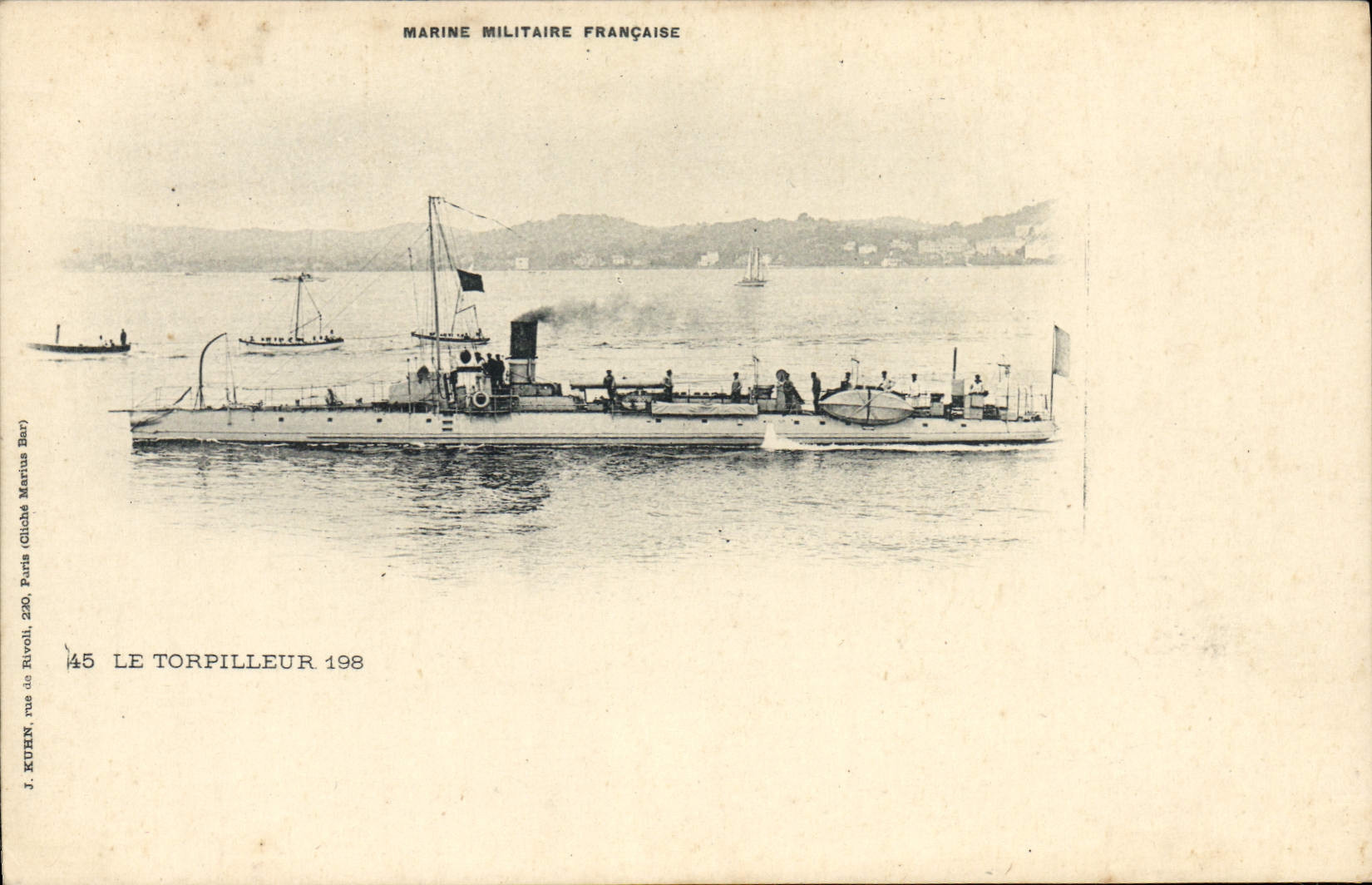 VINTAGE POSTCARD Warship Destroyer 198