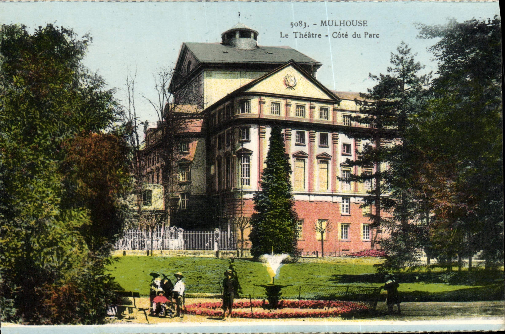 VINTAGE POSTCARD Mulhouse the Theater Dimensions park