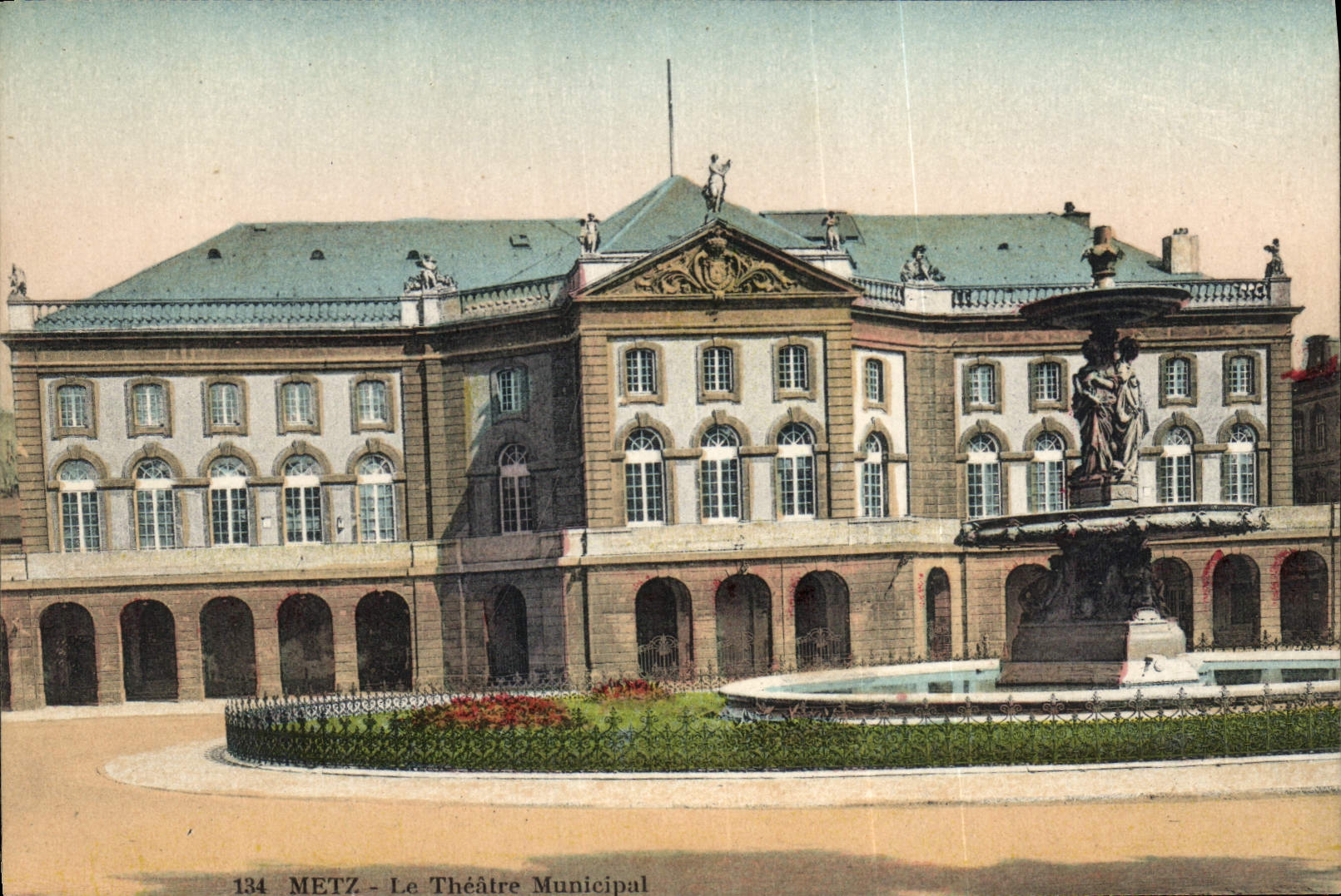VINTAGE POSTCARD municipal Theater Metz