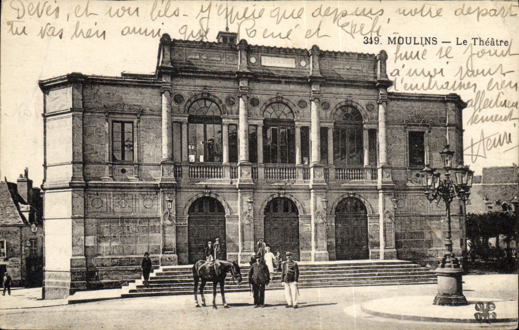 VINTAGE POSTCARD Theater Moulins Horse