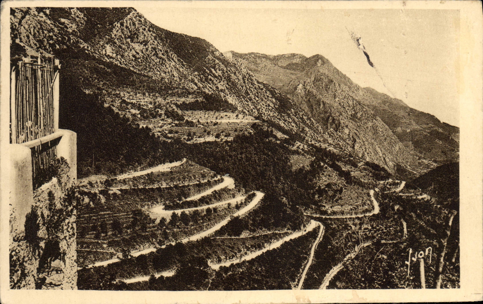 VINTAGE POSTCARD Sospel Road laces of Castillon