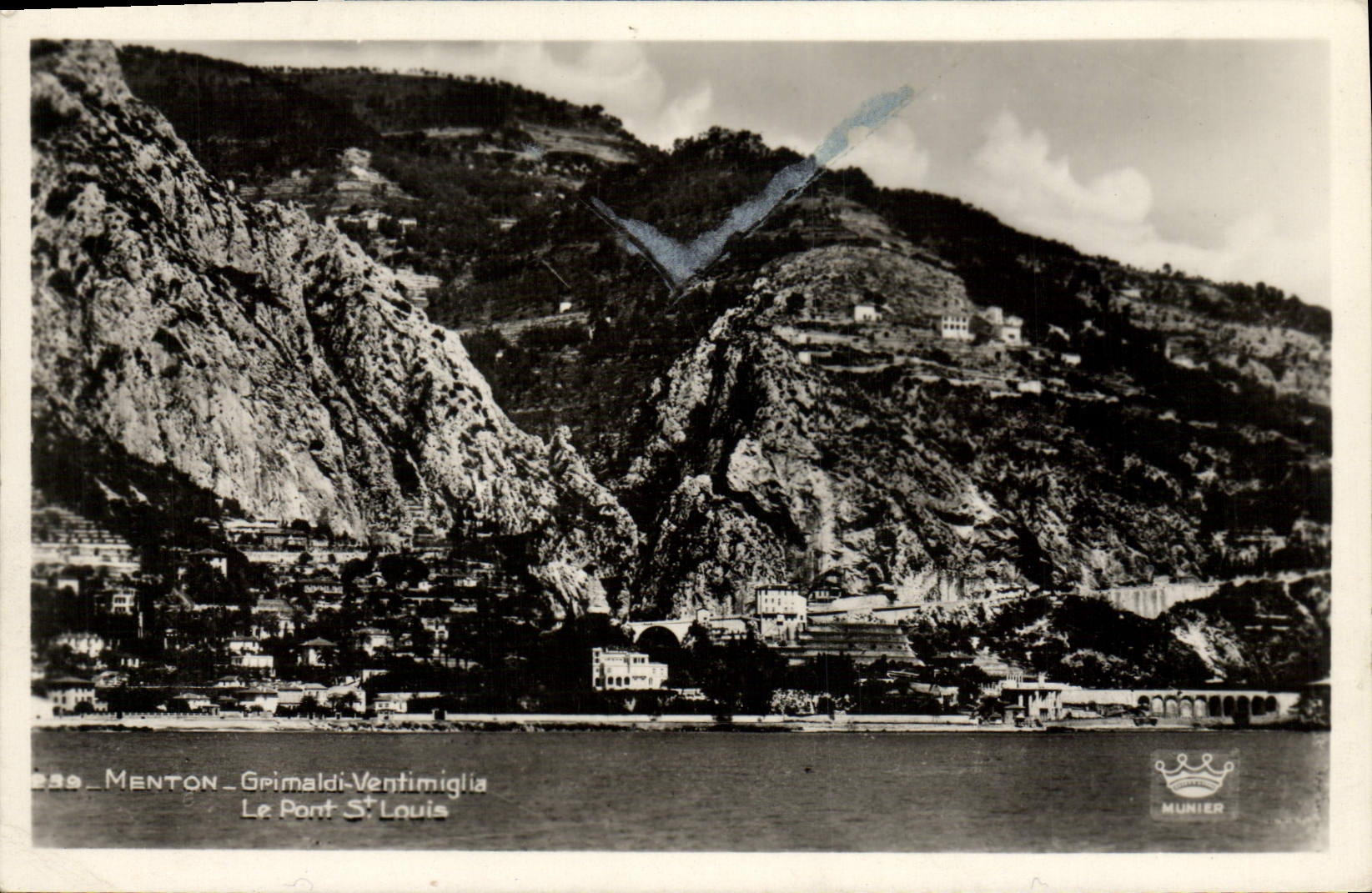 POSTAL MODERNA Menton Grimaldi Ventimiglia el puente St. Louis