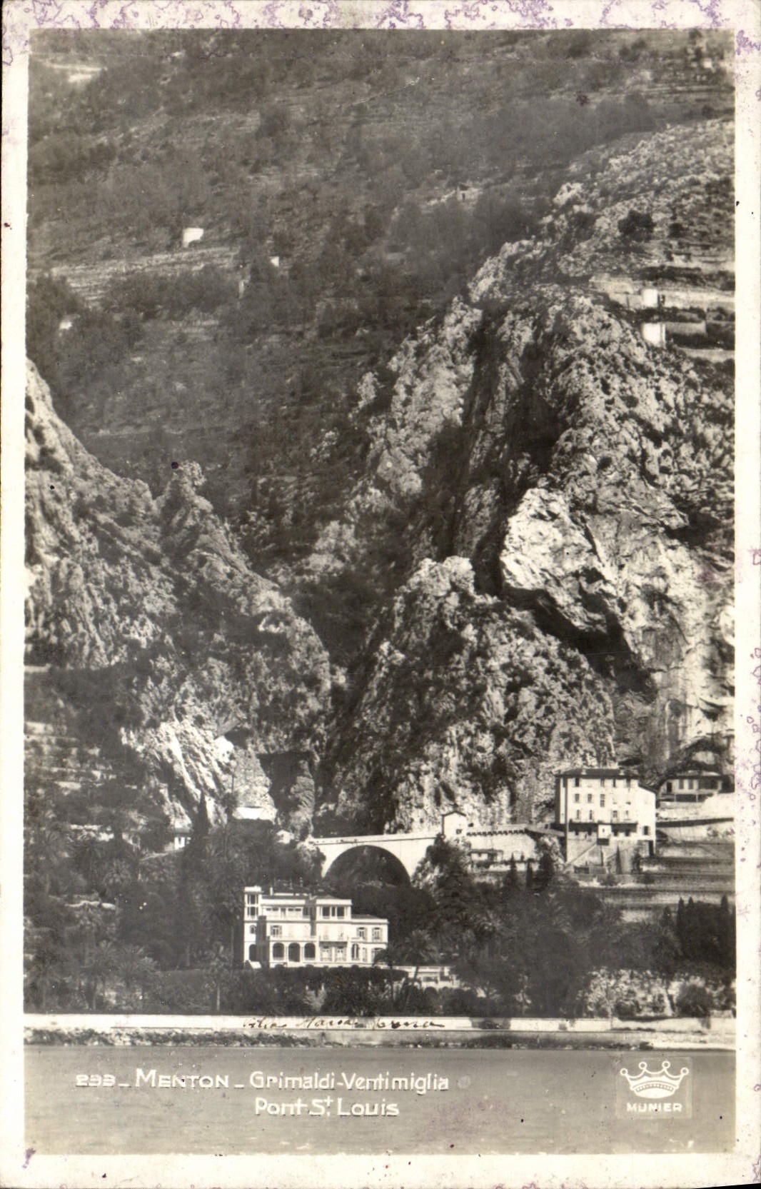 POSTAL MODERNA Menton puente St. Louis de Grimaldi Ventimiglia