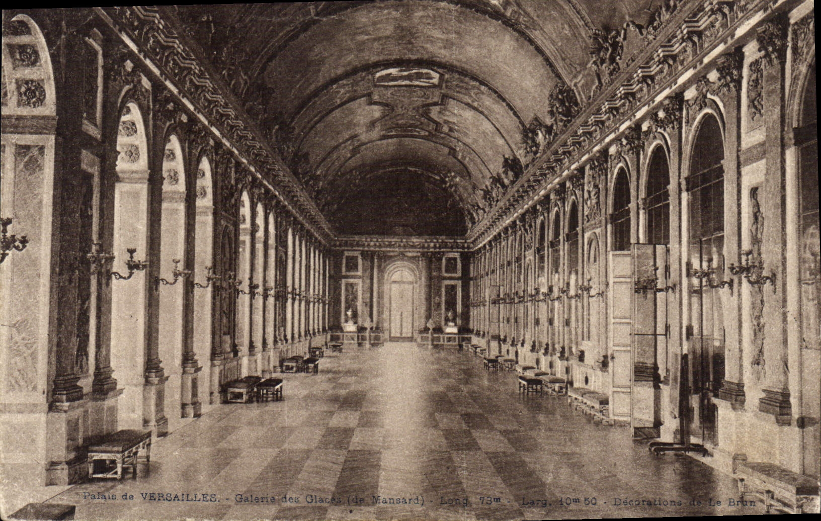 VINTAGE POSTCARD Versailles Palate Gallery of the ices