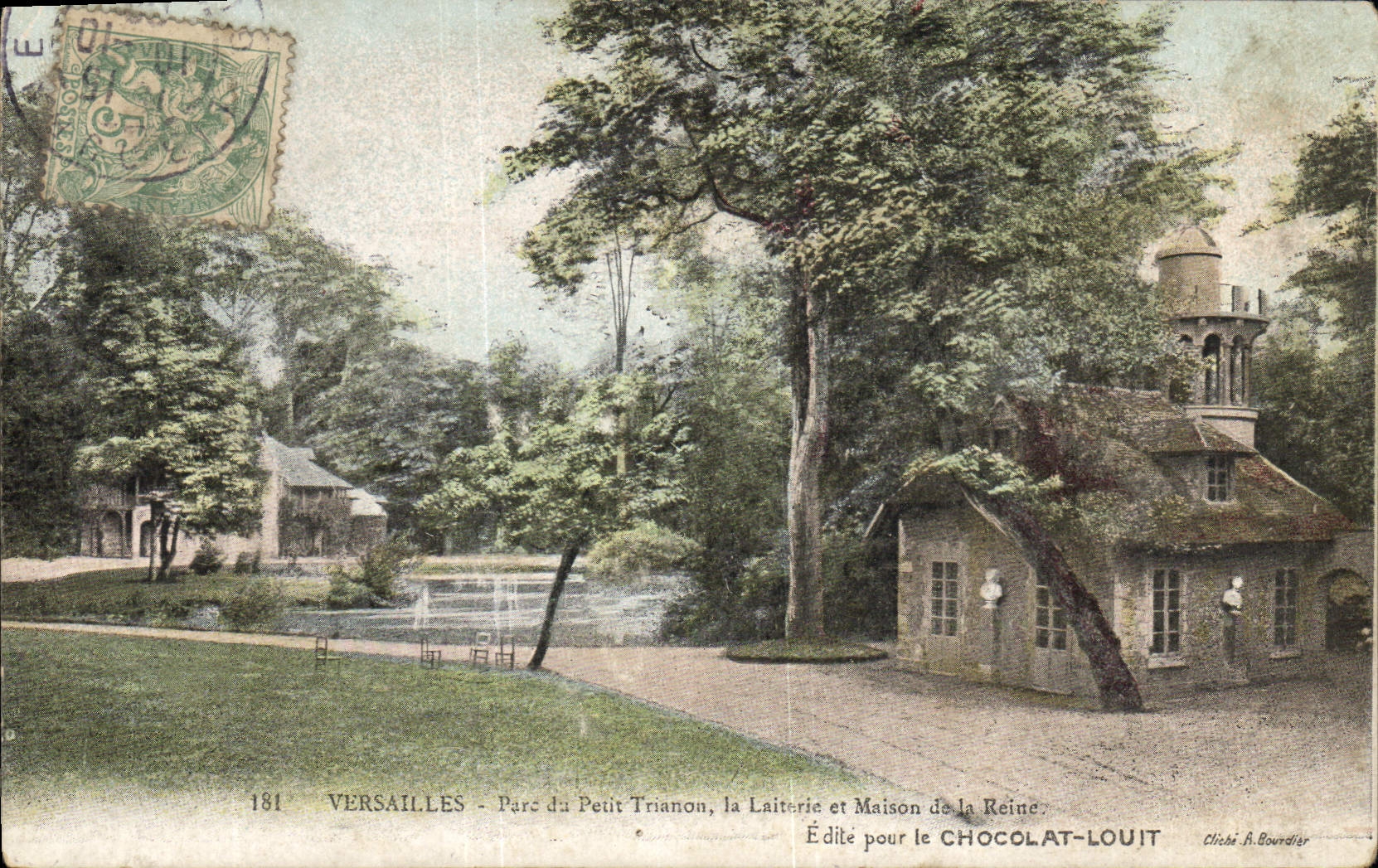 VINTAGE POSTCARD Versailles Park of Small Trianon Dairy and the house of the queen