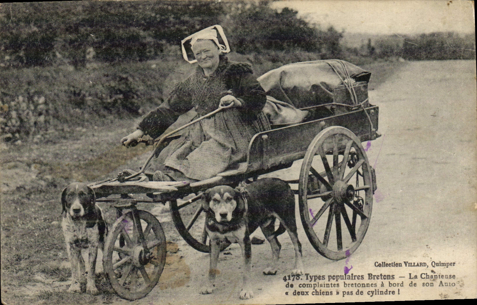 CPA Chien Chiens Types populaires bretons La chanteuse de complaintes bretonnes TOP
