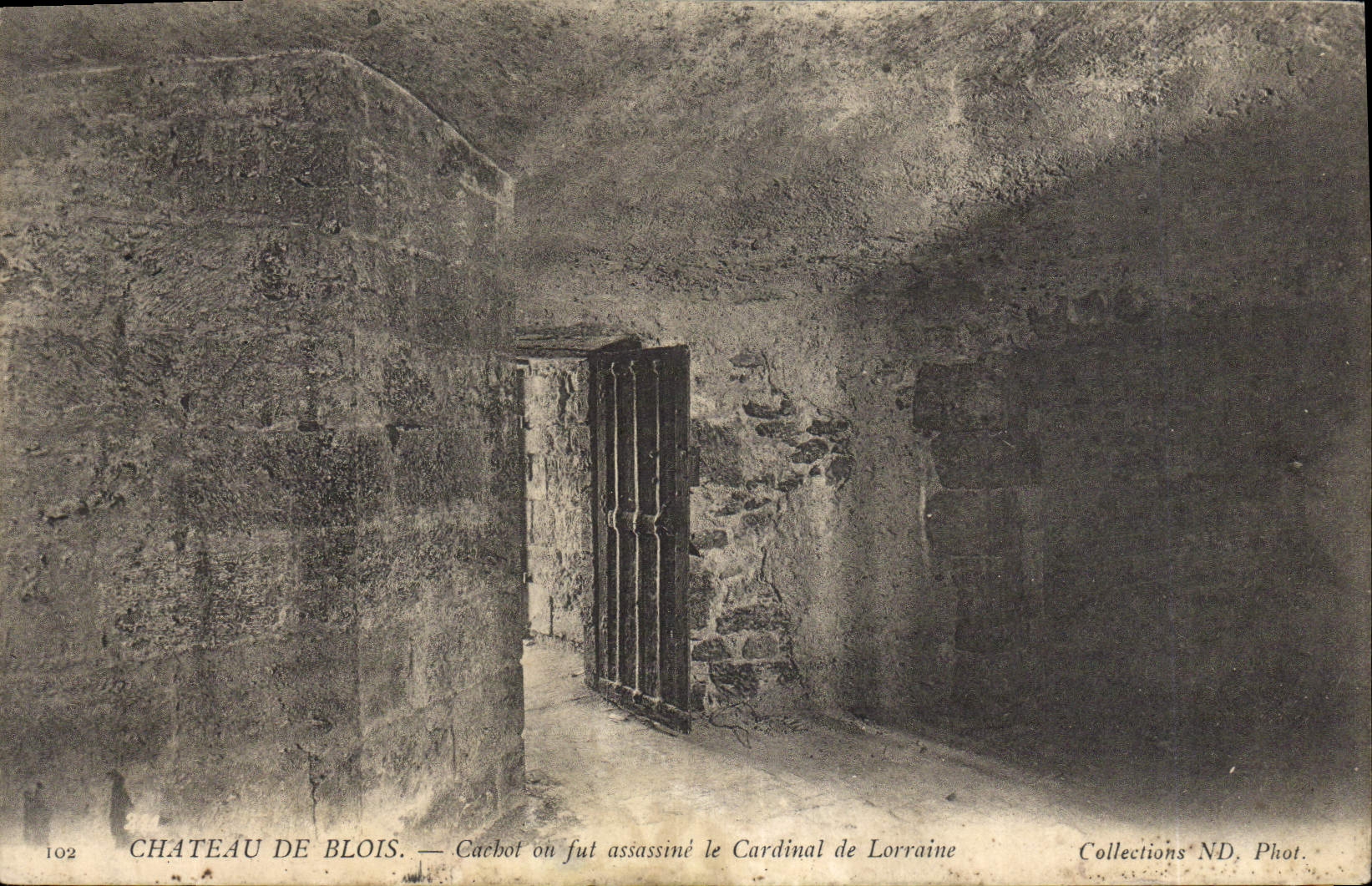El castillo de la prisión de la POSTAL de la VENDIMIA del Dungeon de Blois o era asesina a cardenal de Lorena