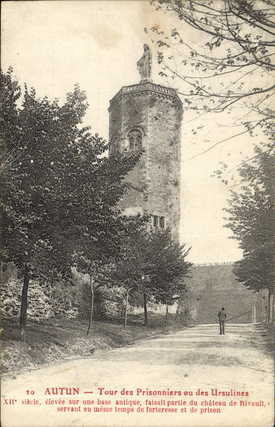 Vuelta de Autun de la prisión de la POSTAL de la VENDIMIA de los presos o del Ursulines