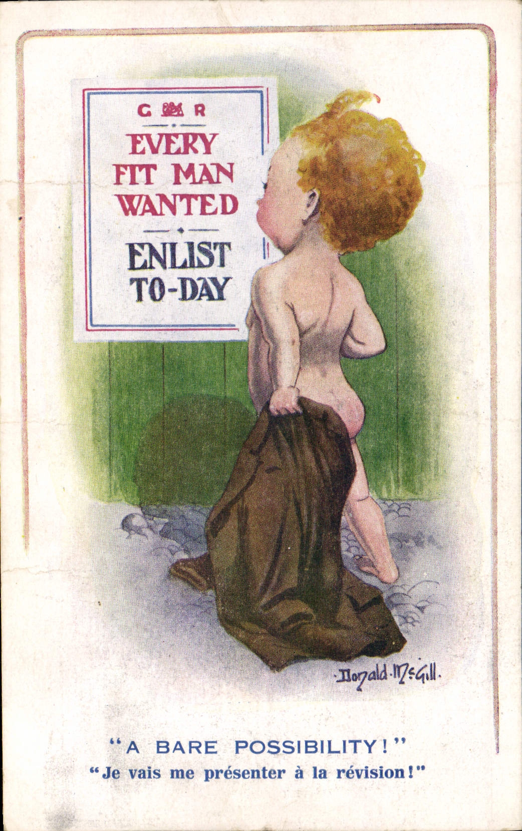 CPA Illustrateur Enfant Every fit man wanted Donald Mc Gill