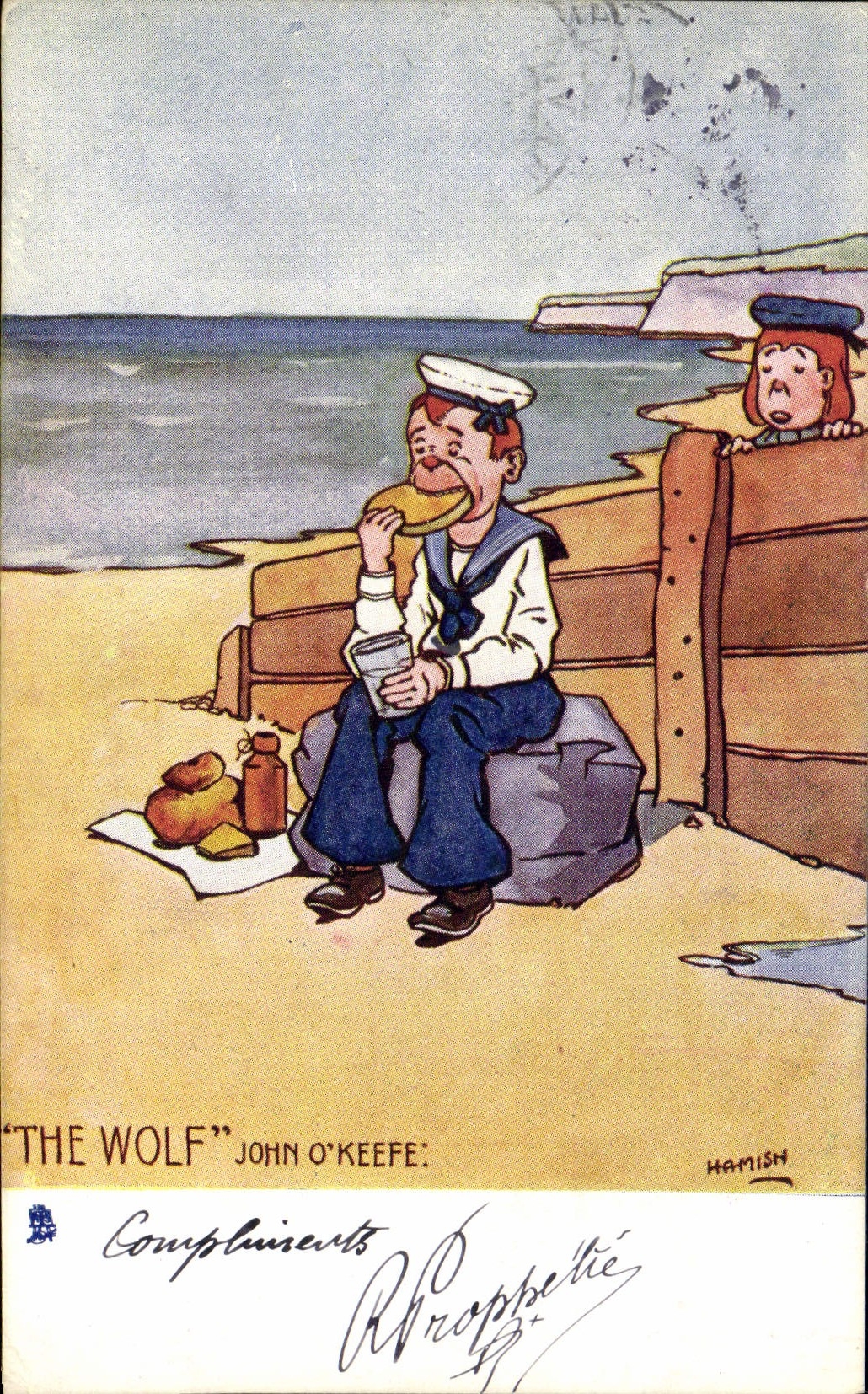 VINTAGE POSTCARD Illustrator The Wolf John O Keefe