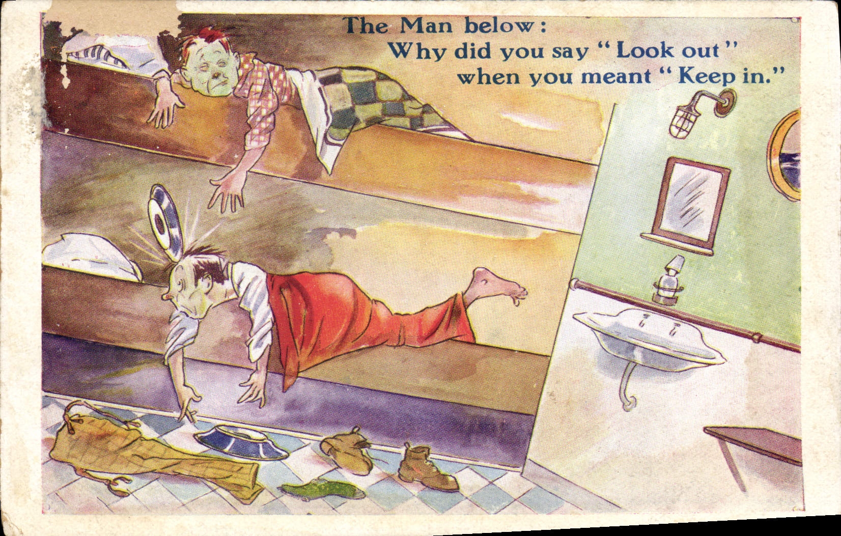 CPA Illustrateur The man below