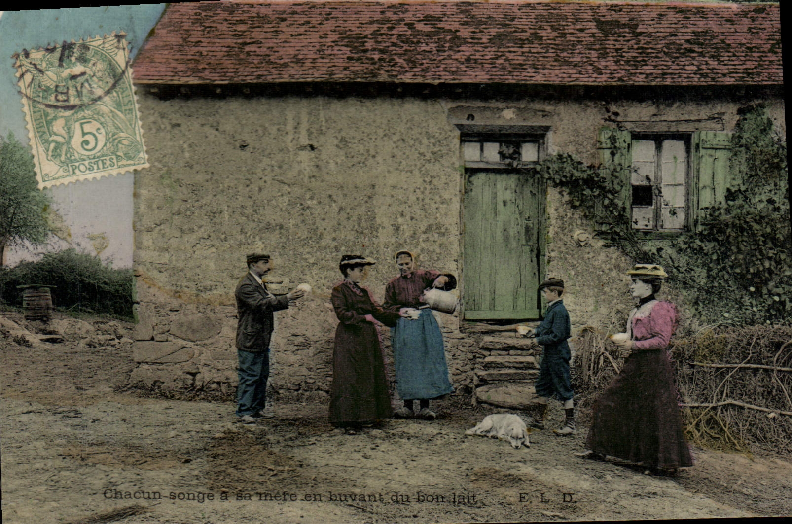 CPA Folklore Lait Chacun songe a sa mere en buvant du bon lait