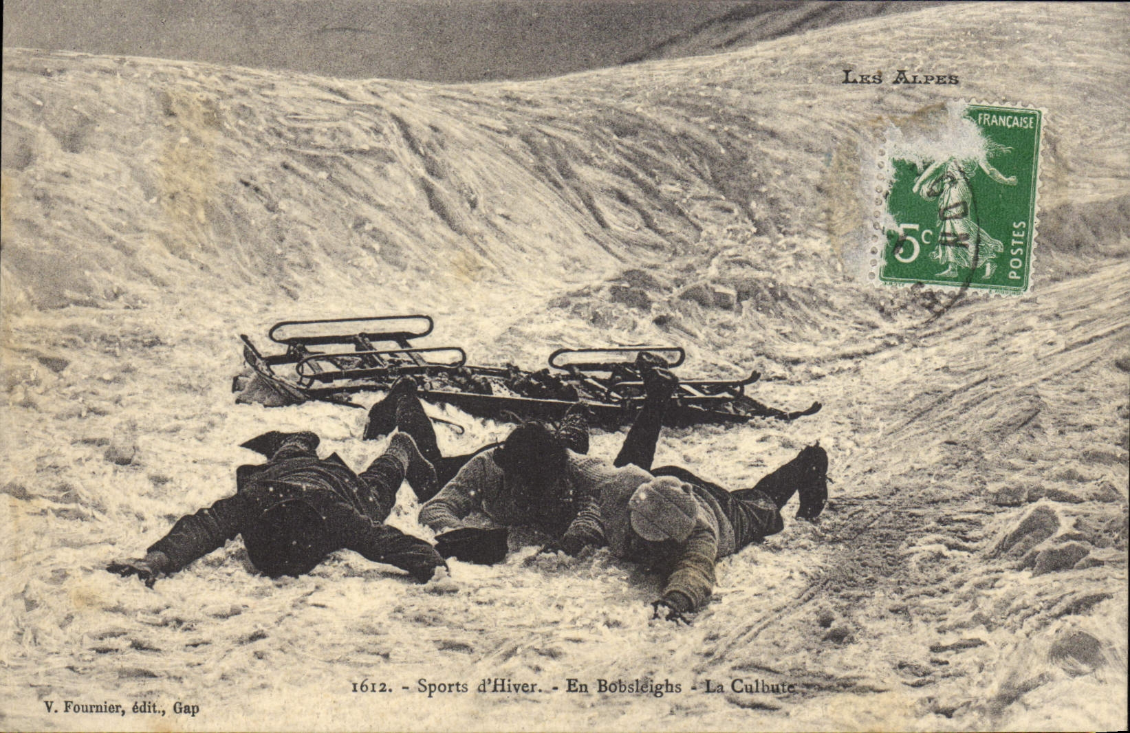 CPA Sports d'hiver Ski En Bobsleigh La culbute 