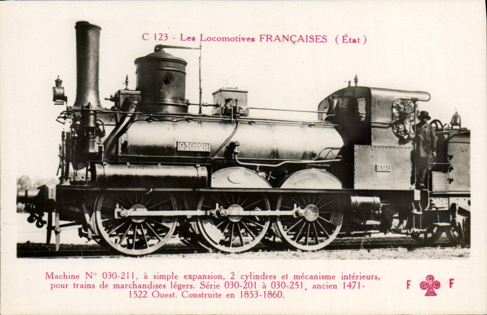 VINTAGE POSTCARD train Engine Machine 030.211