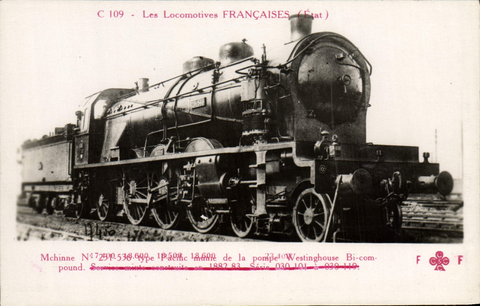 CPA train Locomotive Machine 231 536 Pompe Westinghouse