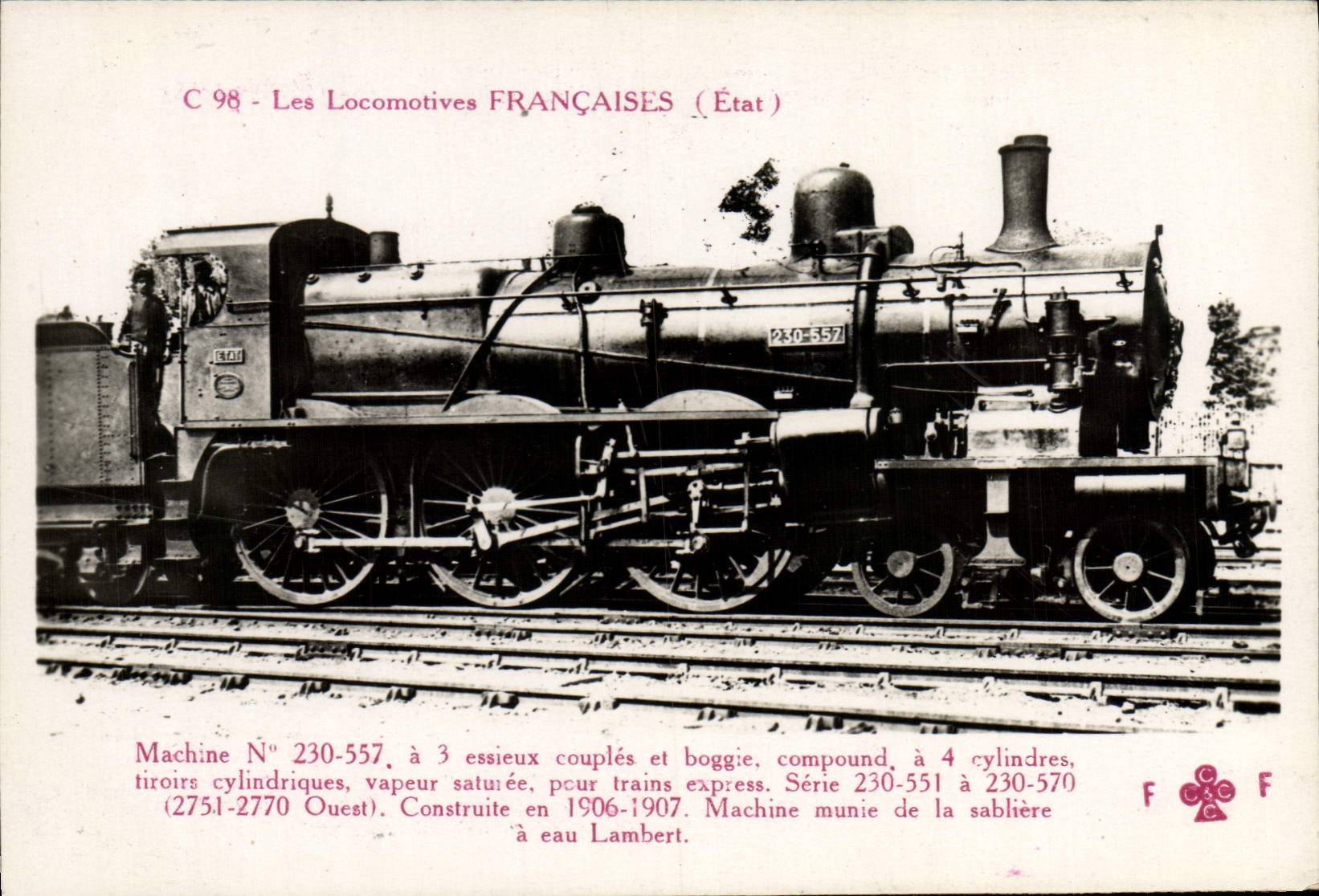 VINTAGE POSTCARD train Engine Machine 230.557