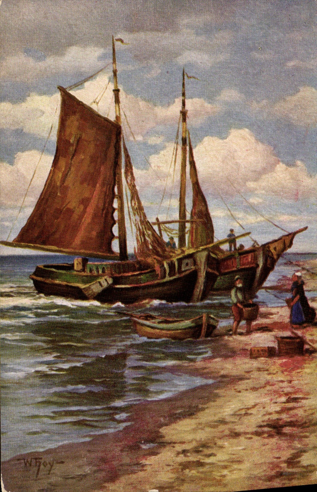 CPA Bateau Voilier Hoy Peche