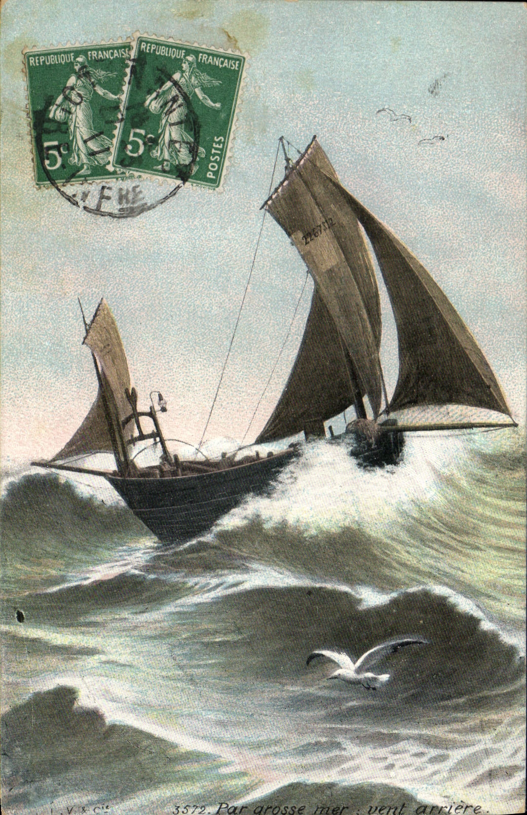 CPA Bateau Voilier peche