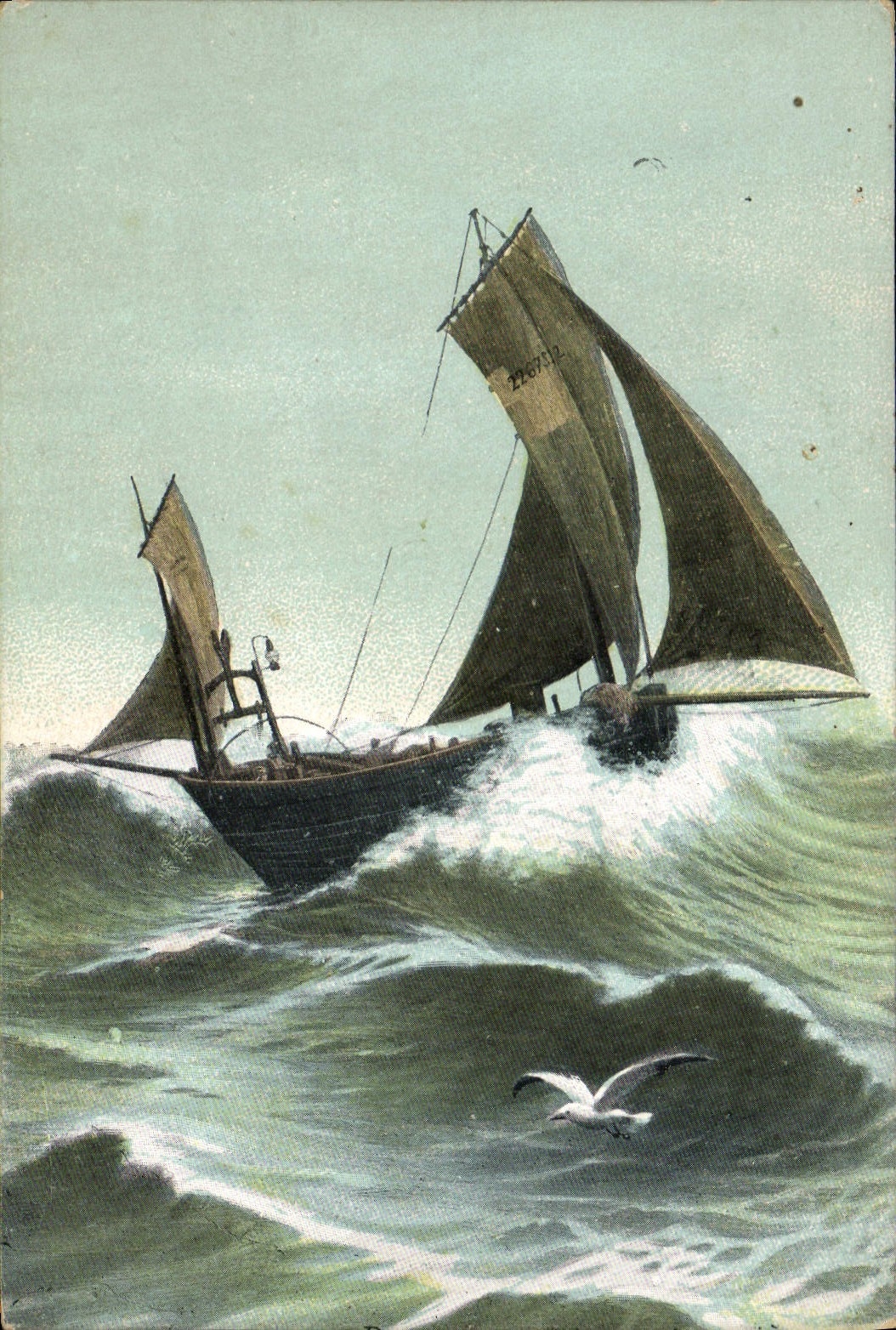 CPA Bateau Voilier peche