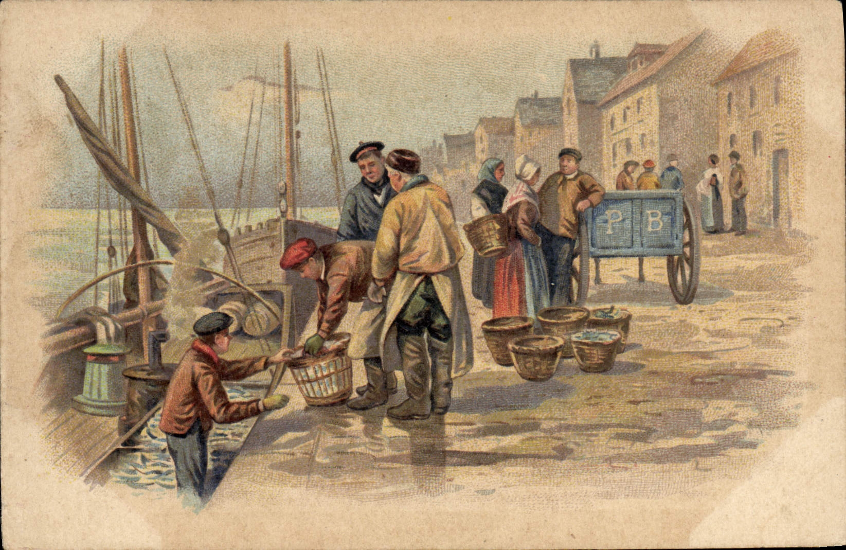 CPA Bateau Voilier Peche Pecheur 