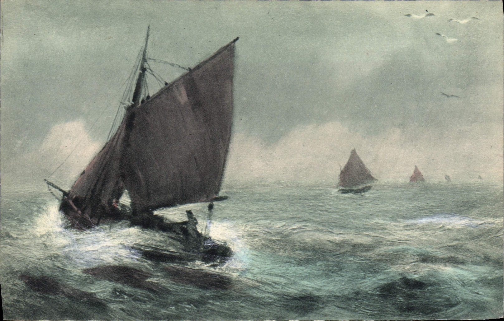 CPA Bateau Voilier Peche 