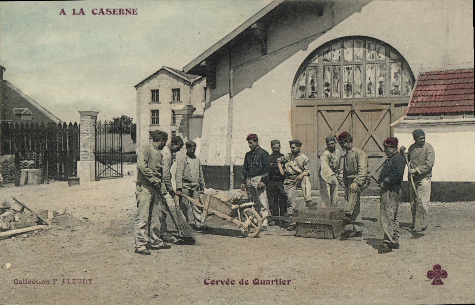 La POSTAL Militaria de la VENDIMIA acuartela la servidumbre del districto