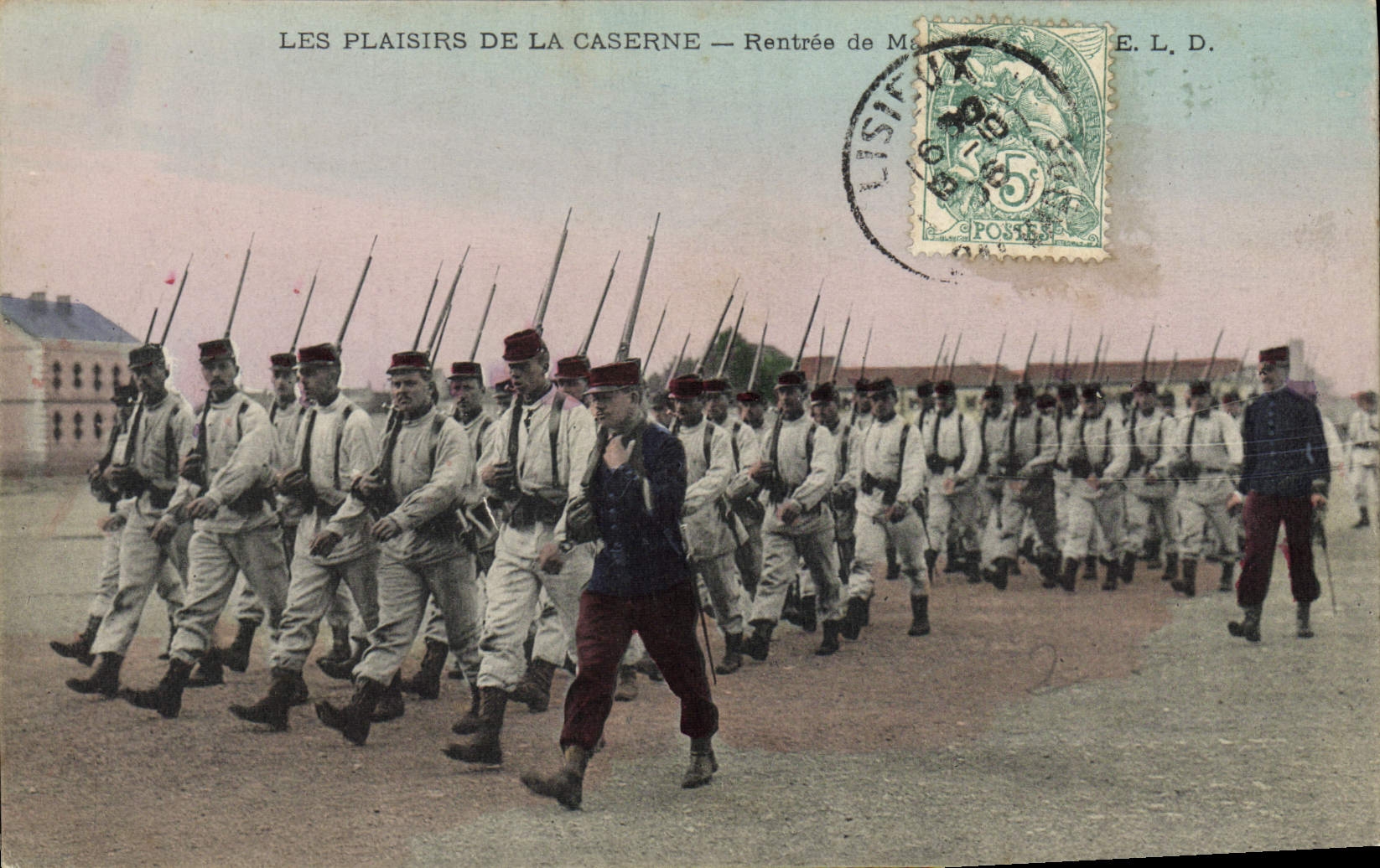 VINTAGE POSTCARD Militaria Barracks Sunken of the operation