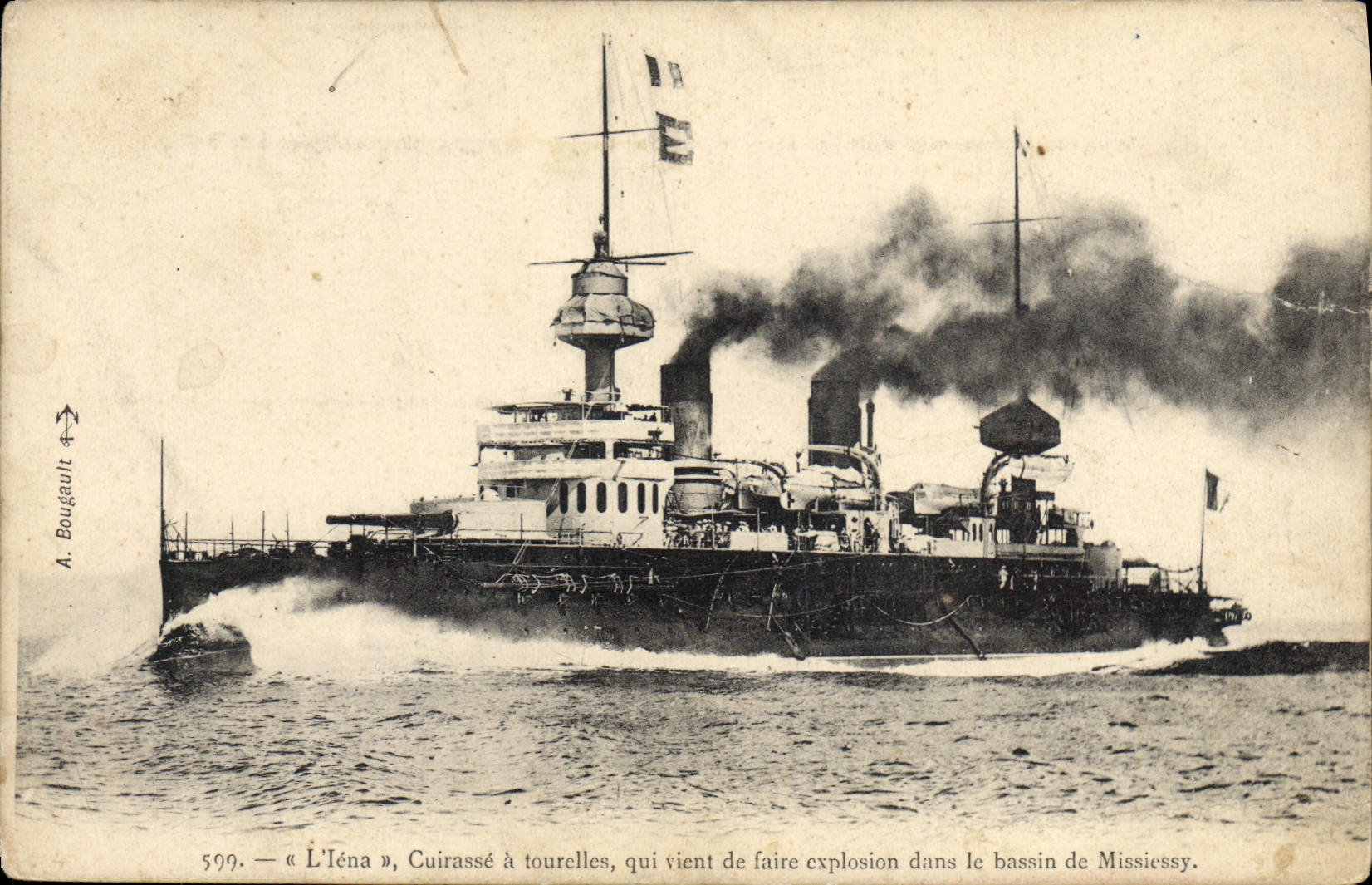 CPA Bateau de guerre Iena Cuirasse a tourelles 