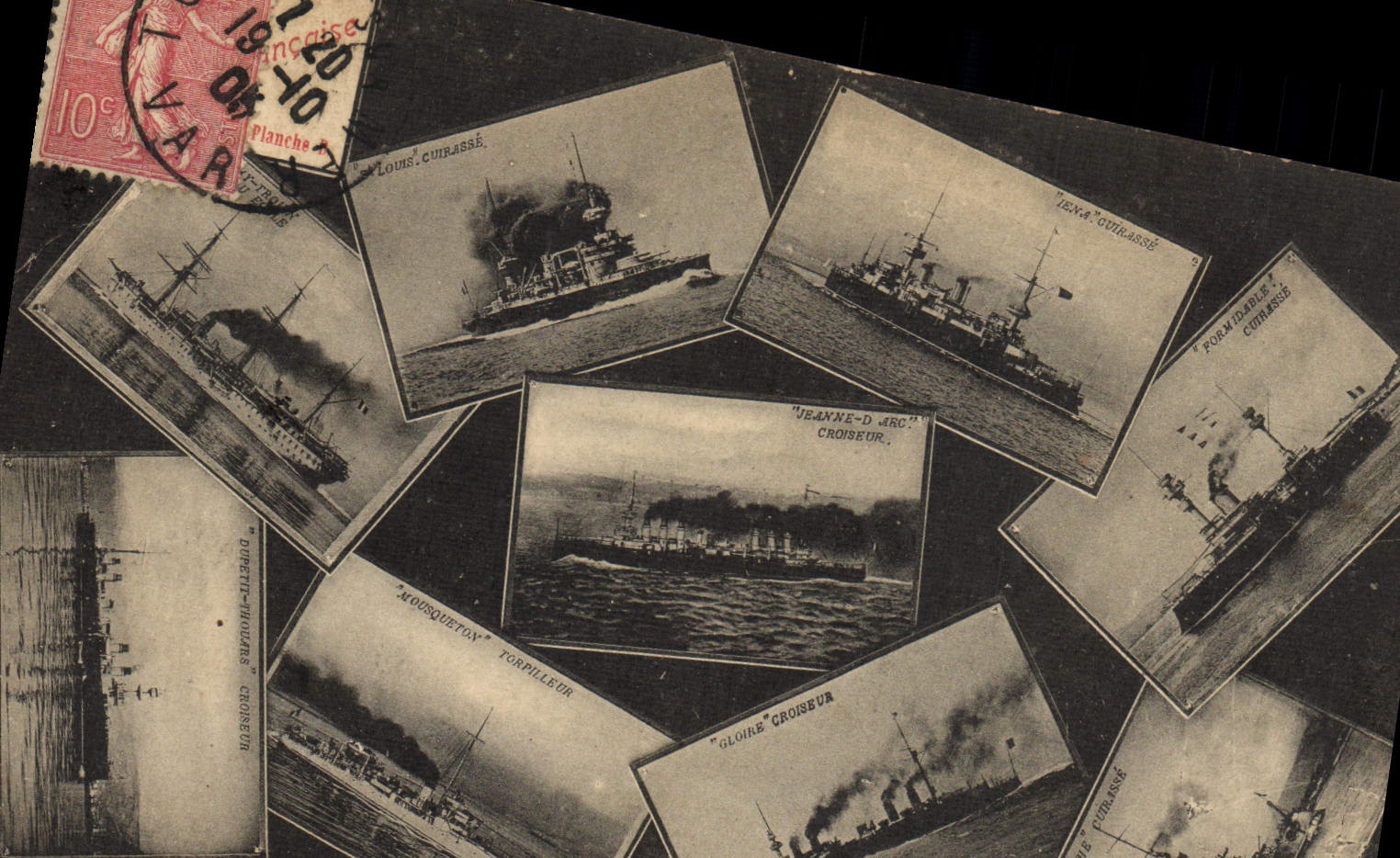 VINTAGE POSTCARD Warship Armours Louis Jeanne d' Arc Iena Formidable