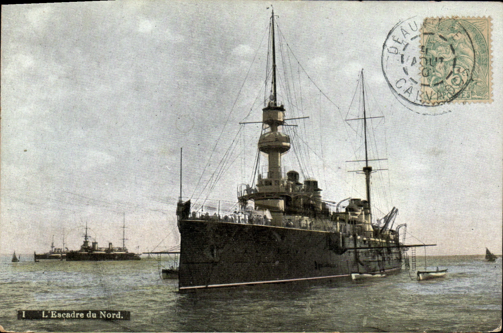 CPA Bateau de guerre L'escadre du Nord 