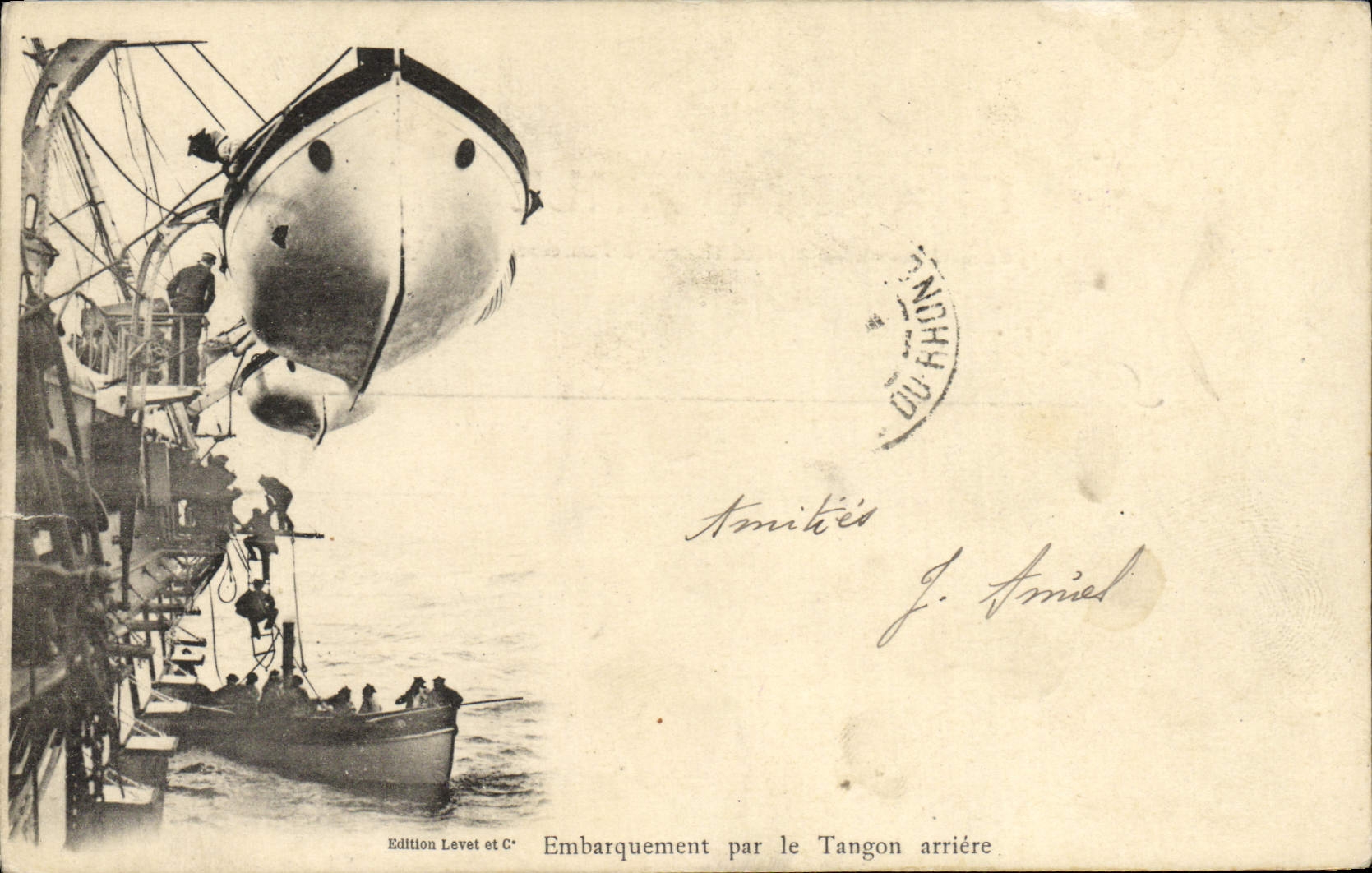 VINTAGE POSTCARD Warship Loading by the late Boom