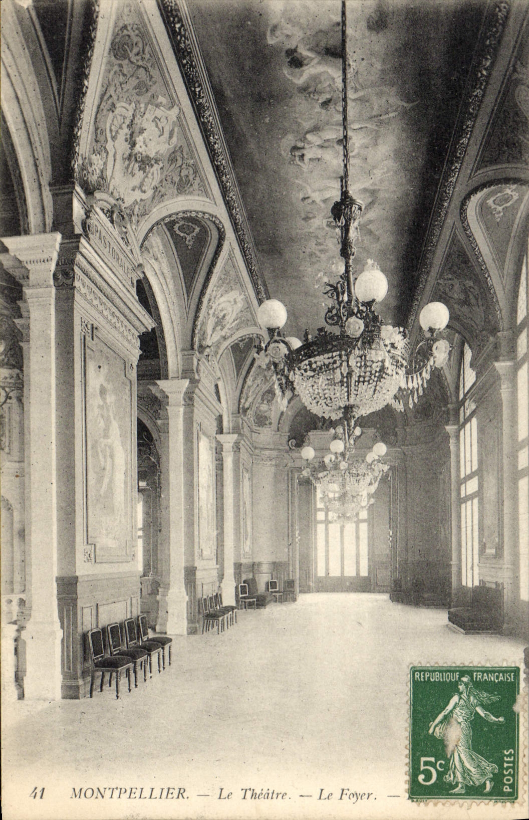 VINTAGE POSTCARD Theater the Montpellier hearth