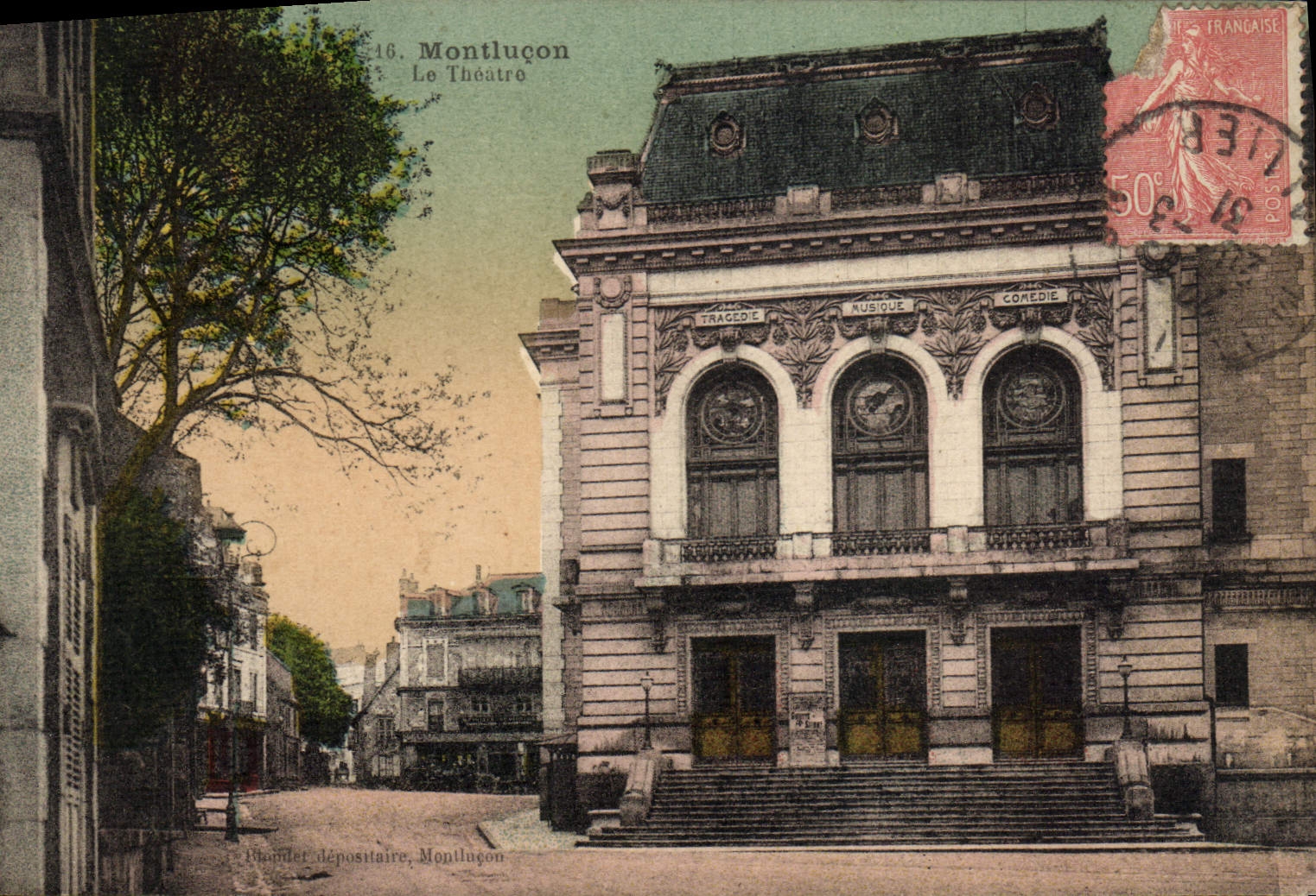 VINTAGE POSTCARD Montlucon Theater