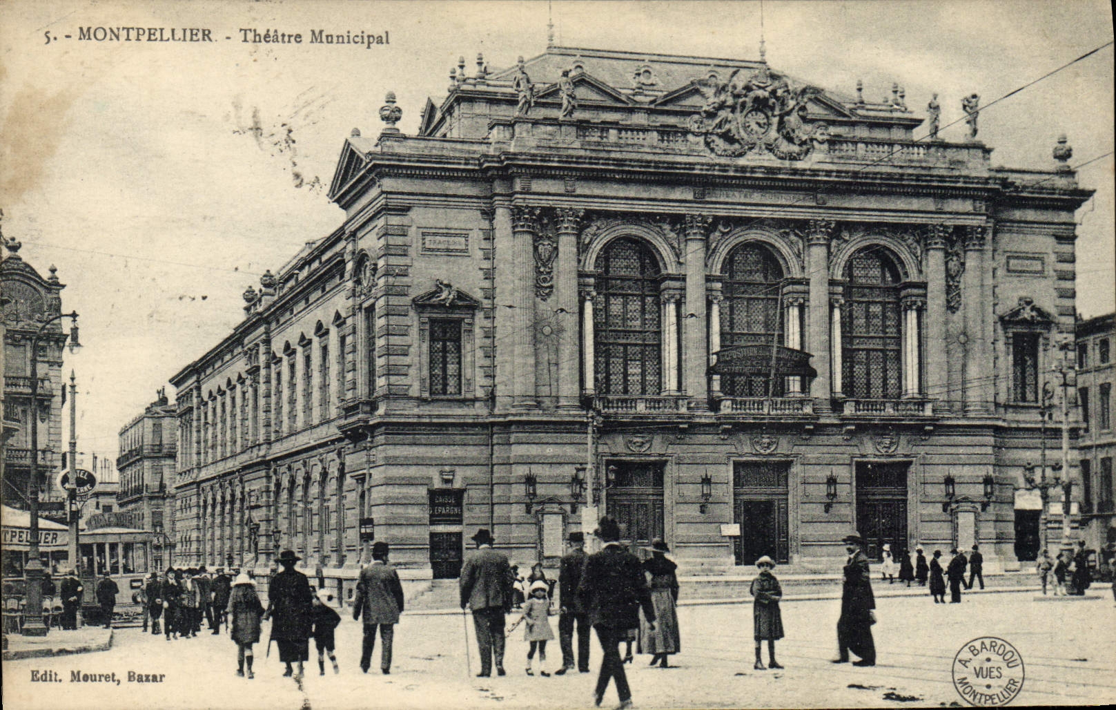 VINTAGE POSTCARD municipal Theater Montpellier