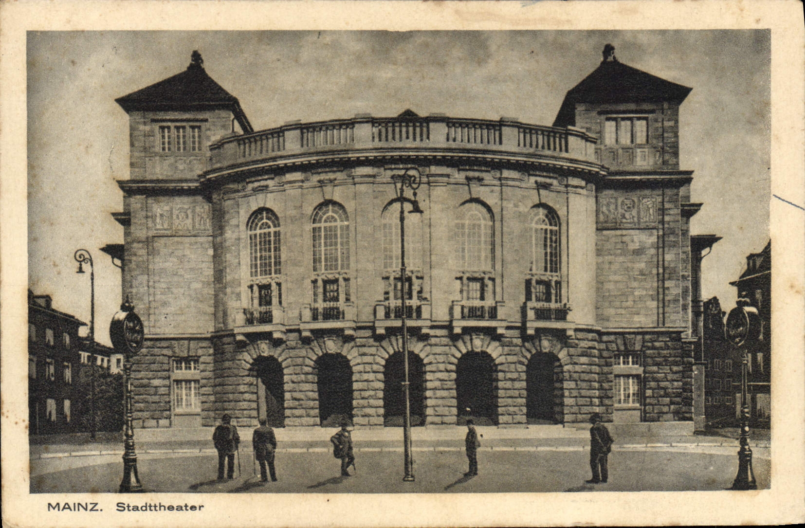 VINTAGE POSTCARD Theater Mainz Stadttheater