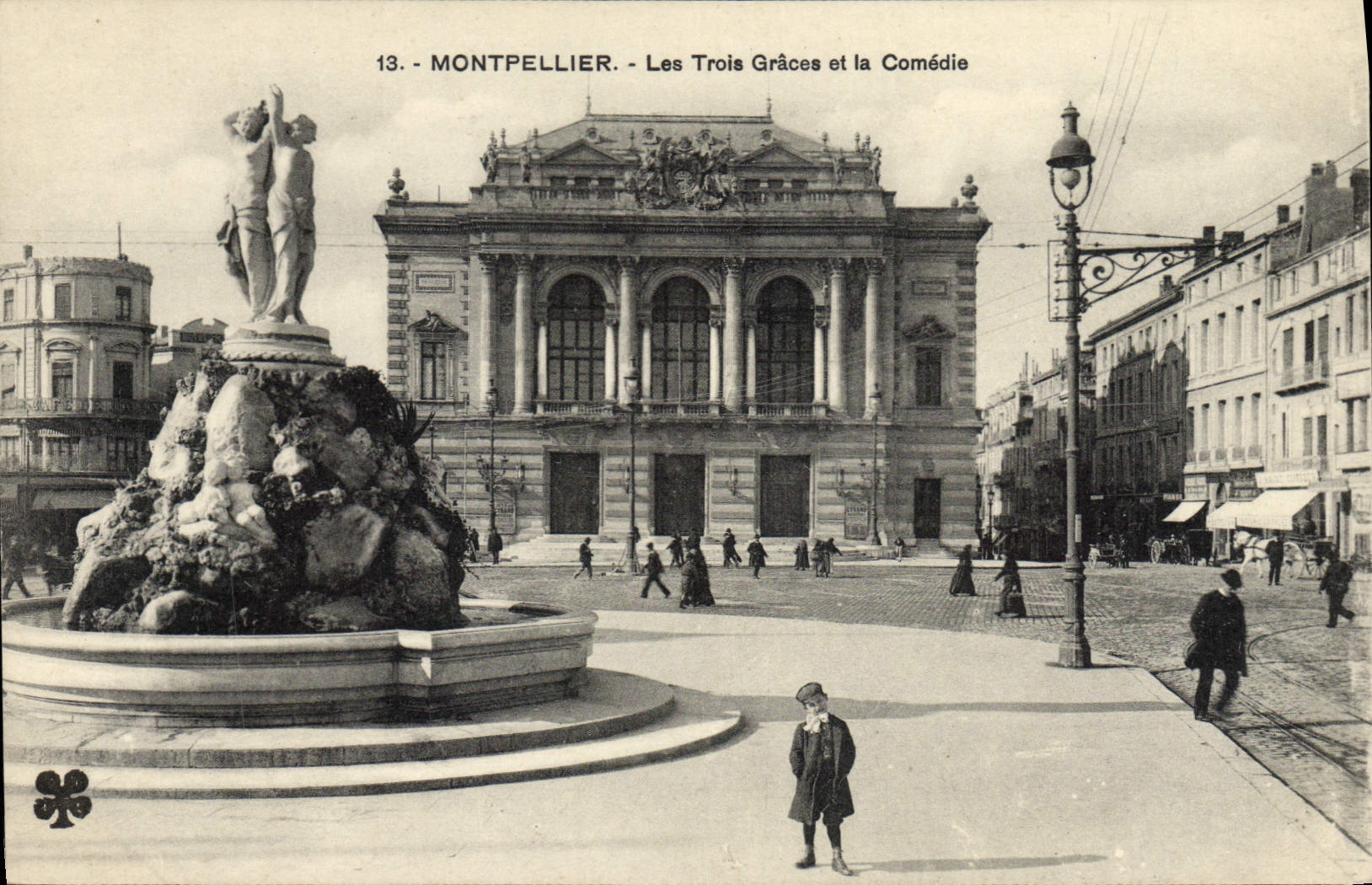 VINTAGE POSTCARD Montpellier Three Graces and the Comedy Theater