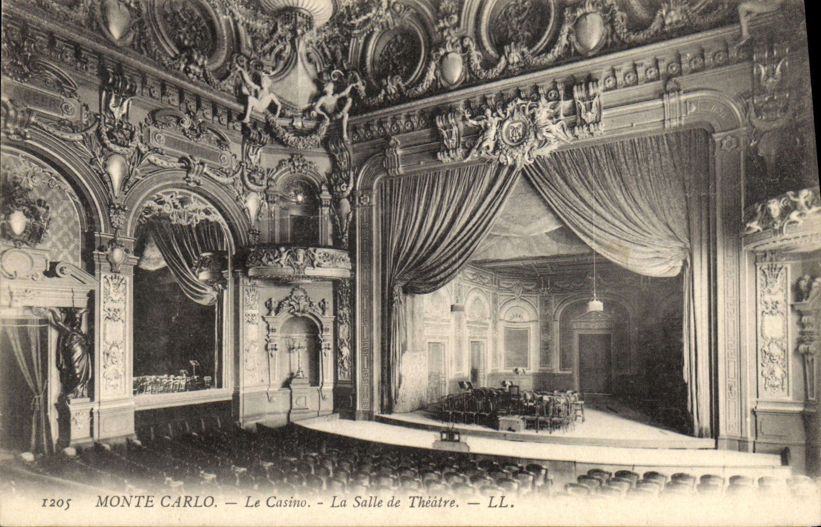 VINTAGE POSTCARD Monte Carlo Monaco the casino the room of the Theater