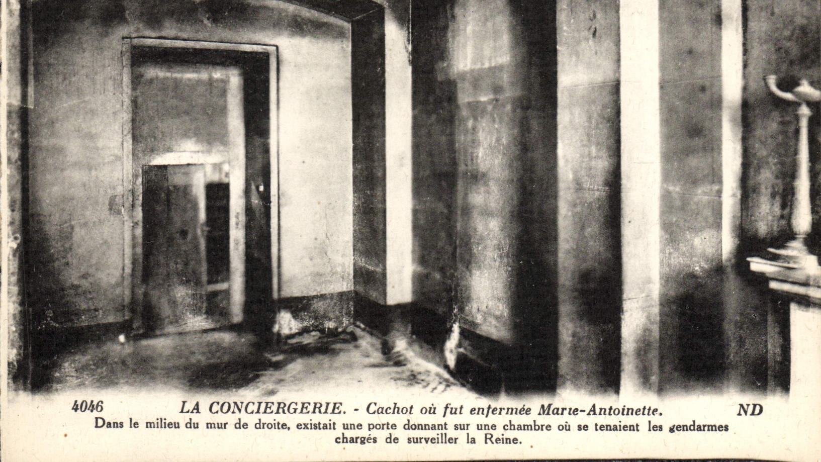 La prisión de París de la POSTAL de la VENDIMIA el Dungeon de la casa de campo del vigilante o era traba para arriba Marie Antonieta