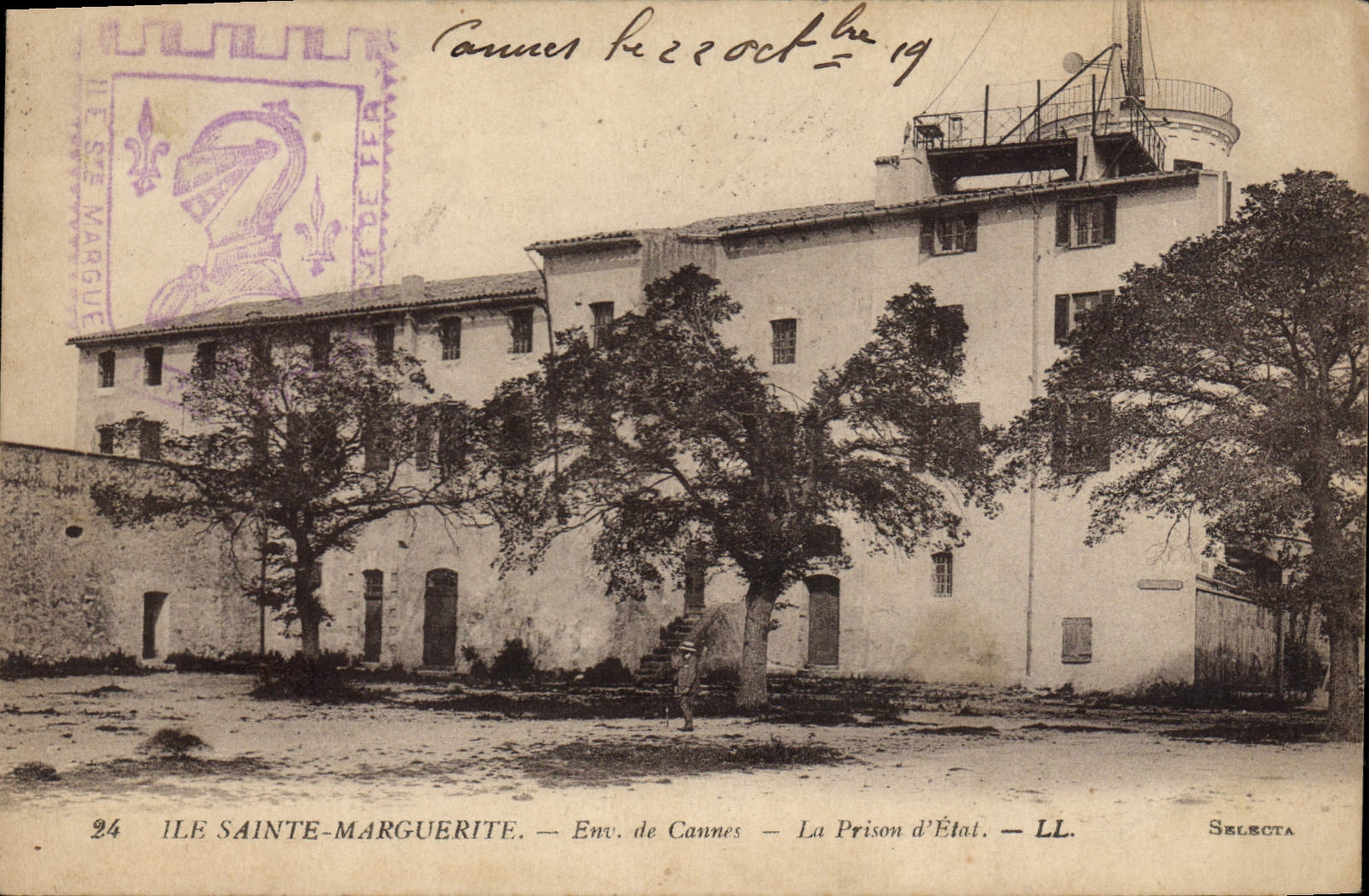 De la VENDIMIA de la POSTAL de la prisión de la isla alrededores de la margarita Sainte de Cannes la prisión del estado