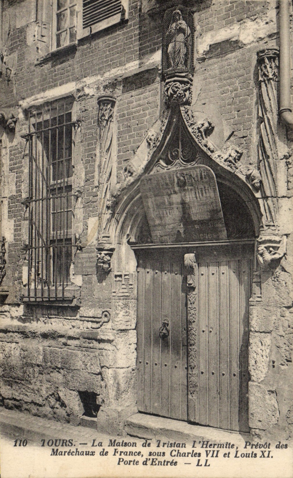 La prisión de la POSTAL de la VENDIMIA viaja la casa de Tristan el preboste del ermitaño de mariscales de la puerta principal de Francia