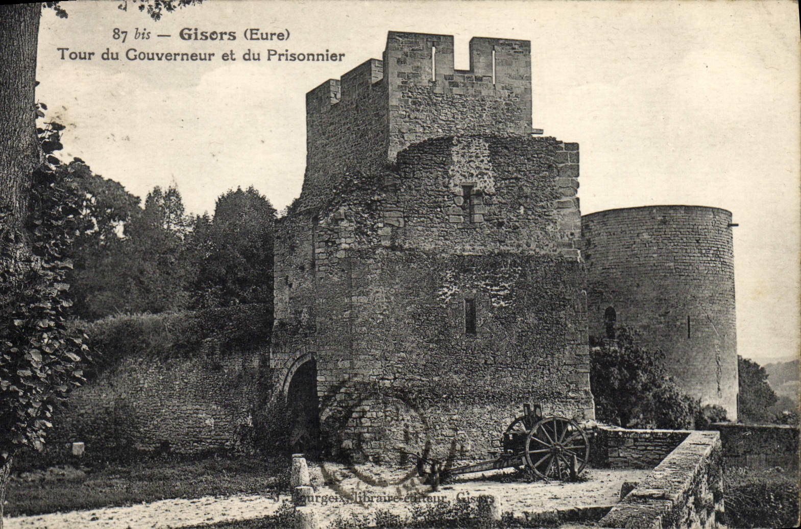 Vuelta de Gisors de la prisión de la POSTAL de la VENDIMIA del gobernador y del preso