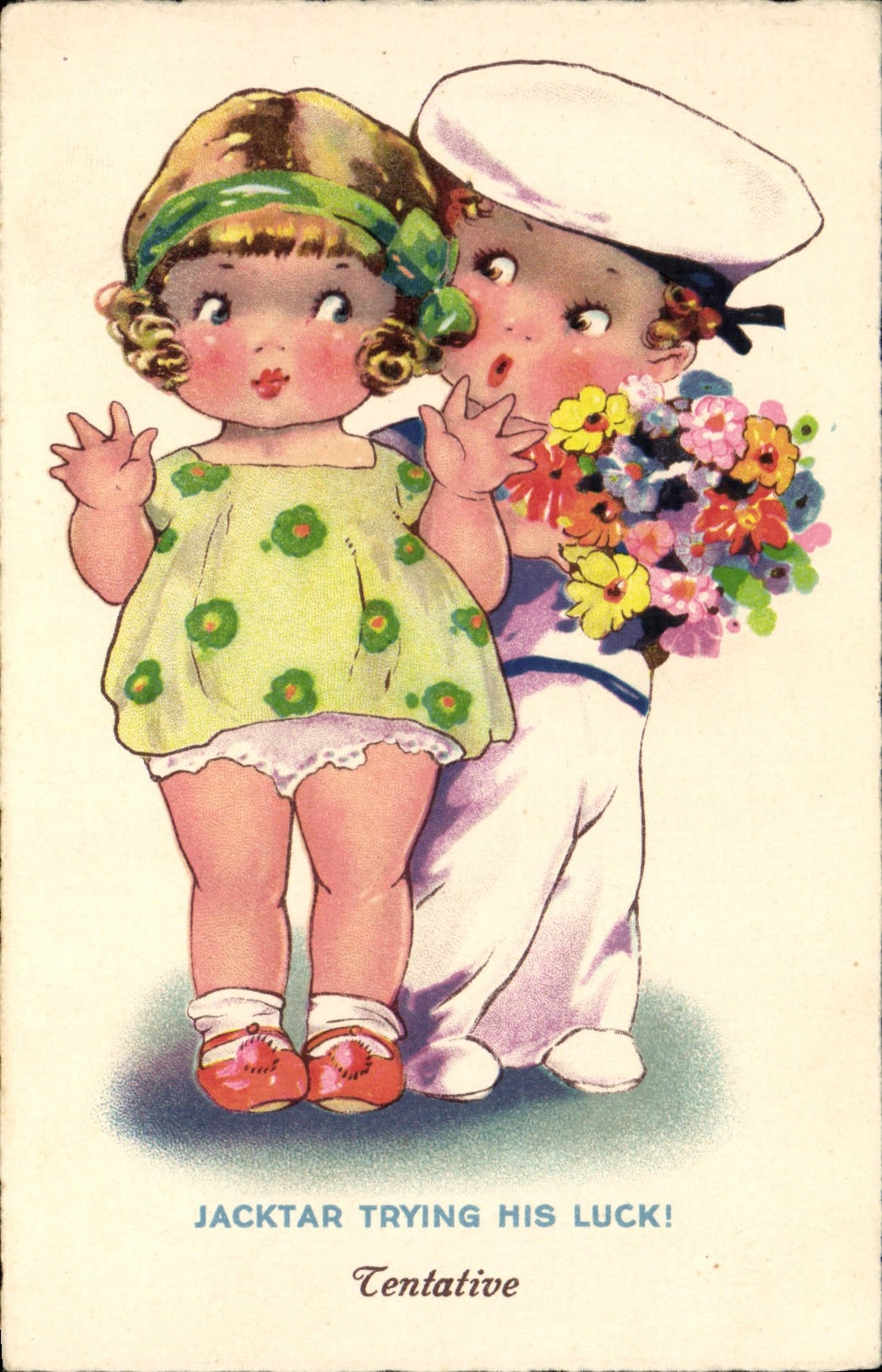 VINTAGE POSTCARD Children Sailor